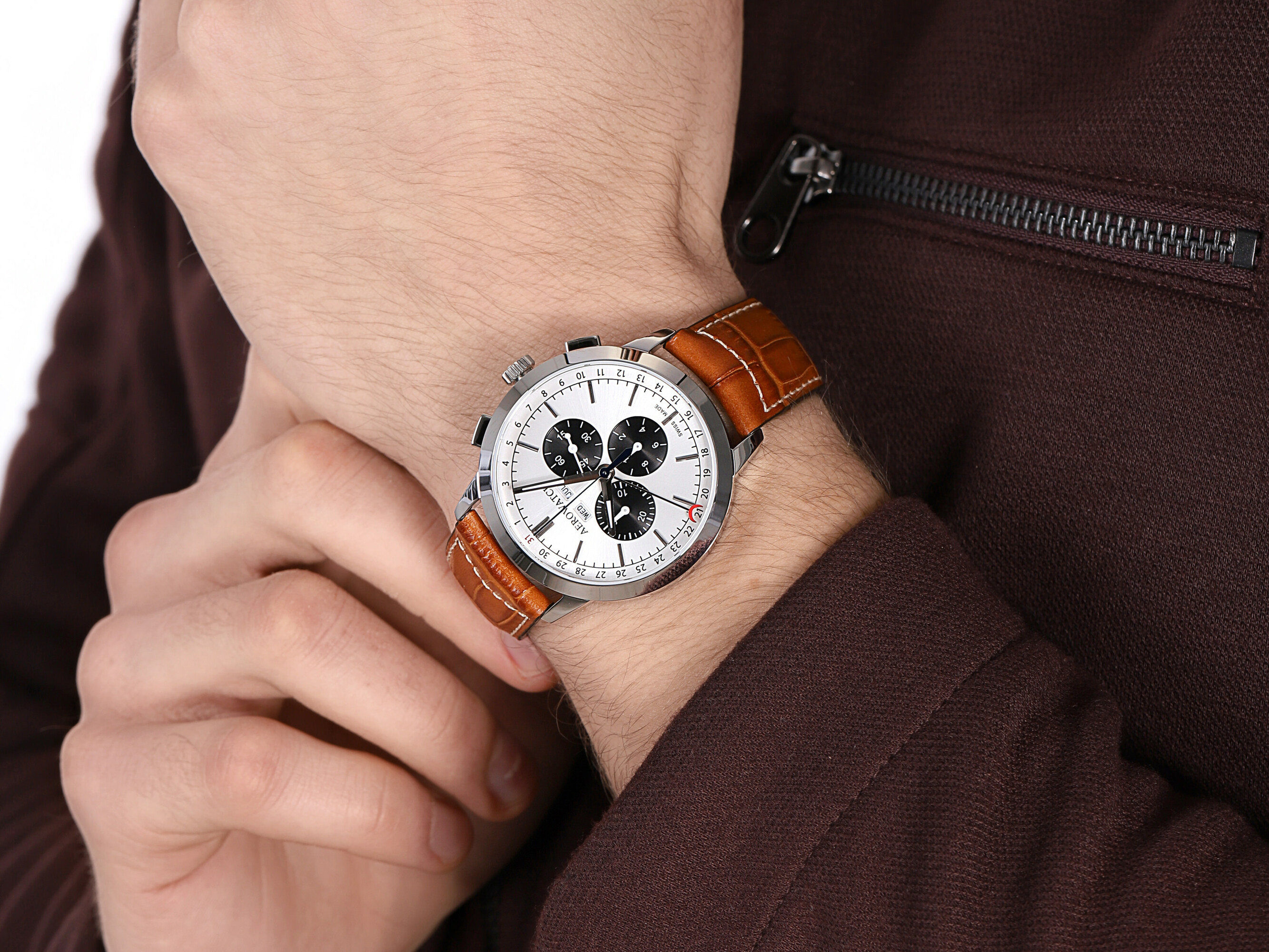 zegarek Aerowatch 89992-AA02 LES GRANDES CLASSIQUES CHRONOGRAPH męski z chronograf Les Grandes Classiques - miniatura 4