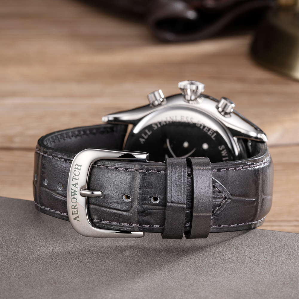zegarek Aerowatch A-78990-AA01 LES GRANDES CLASSIQUES CHRONOGRAPH męski z chronograf Les Grandes Classiques - miniatura 3