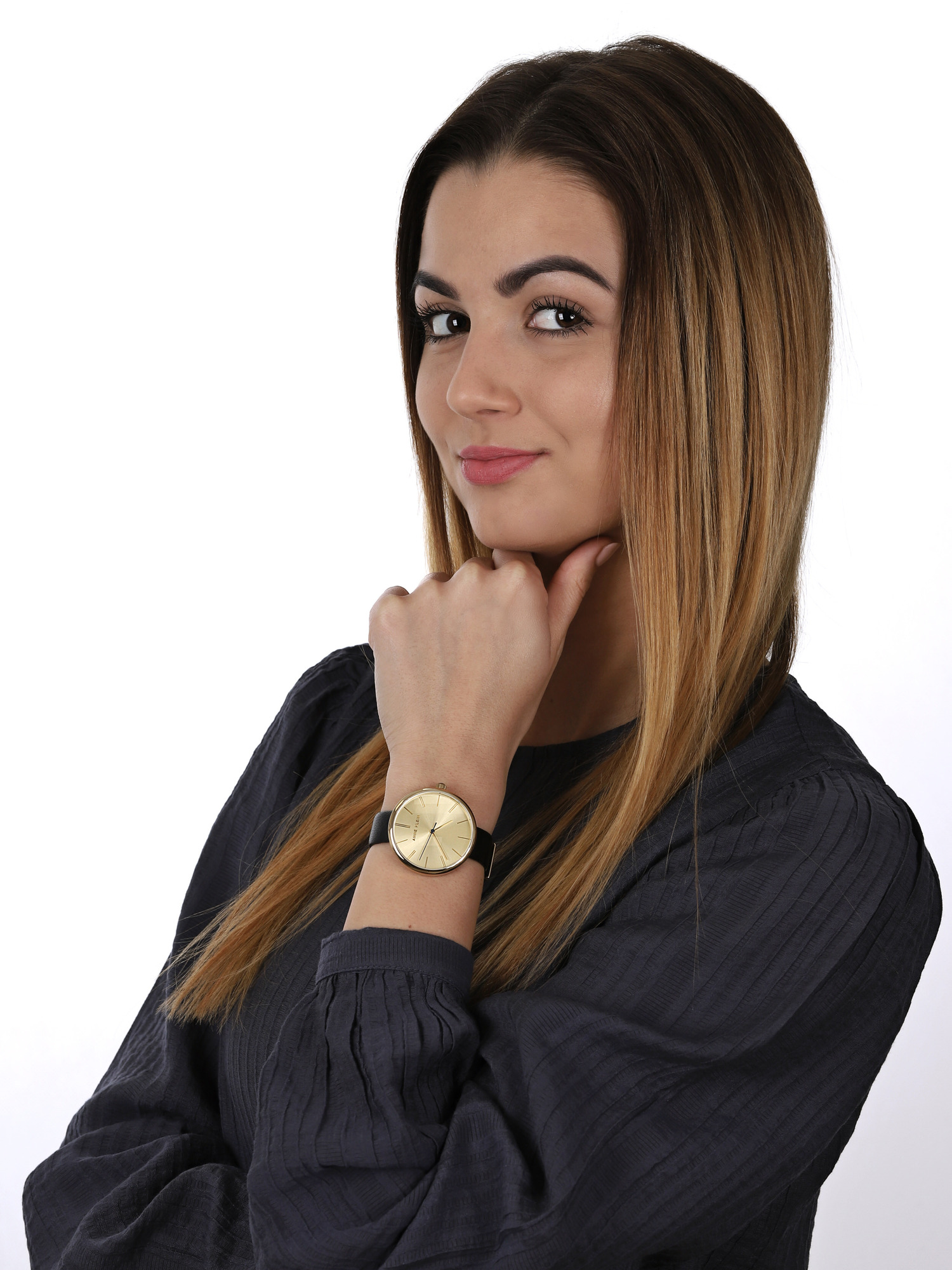zegarek Anne Klein AK-2996CHBK kwarcowy damski Pasek - miniatura 2