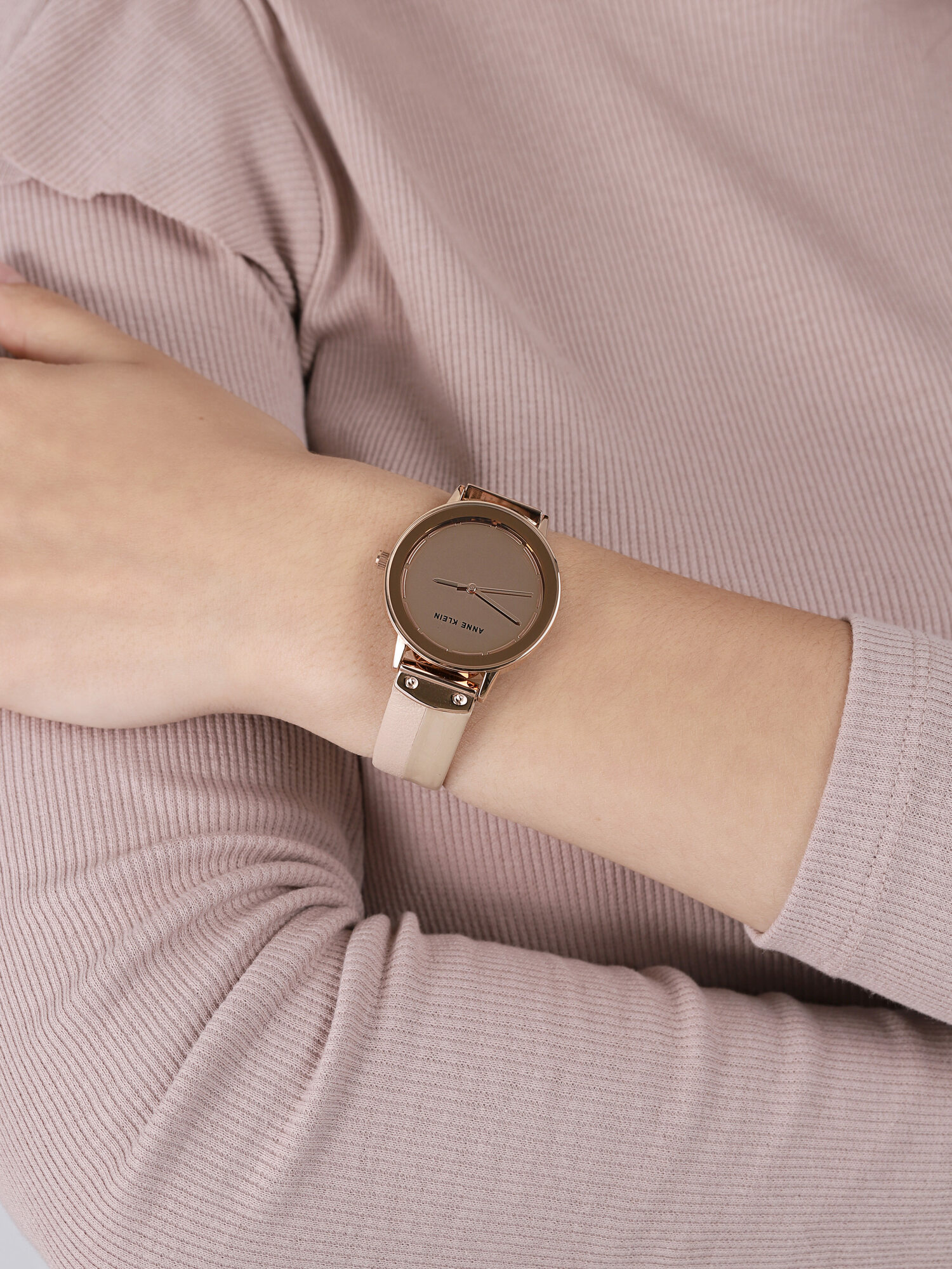 zegarek Anne Klein AK-3226RMLP różowe złoto Pasek - miniatura 3