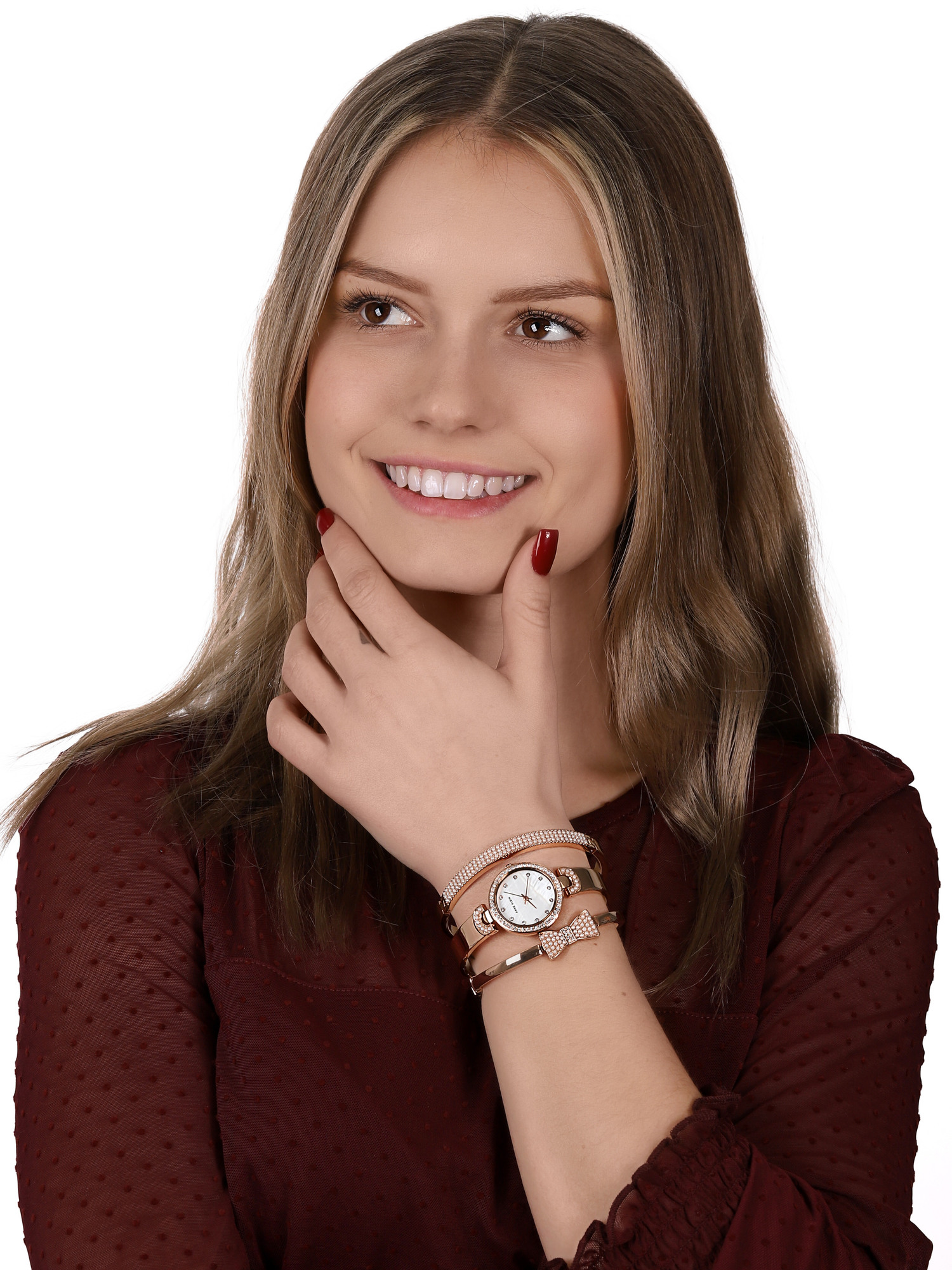 zegarek Anne Klein AK-3466RGST kwarcowy damski Bransoleta - miniatura 2