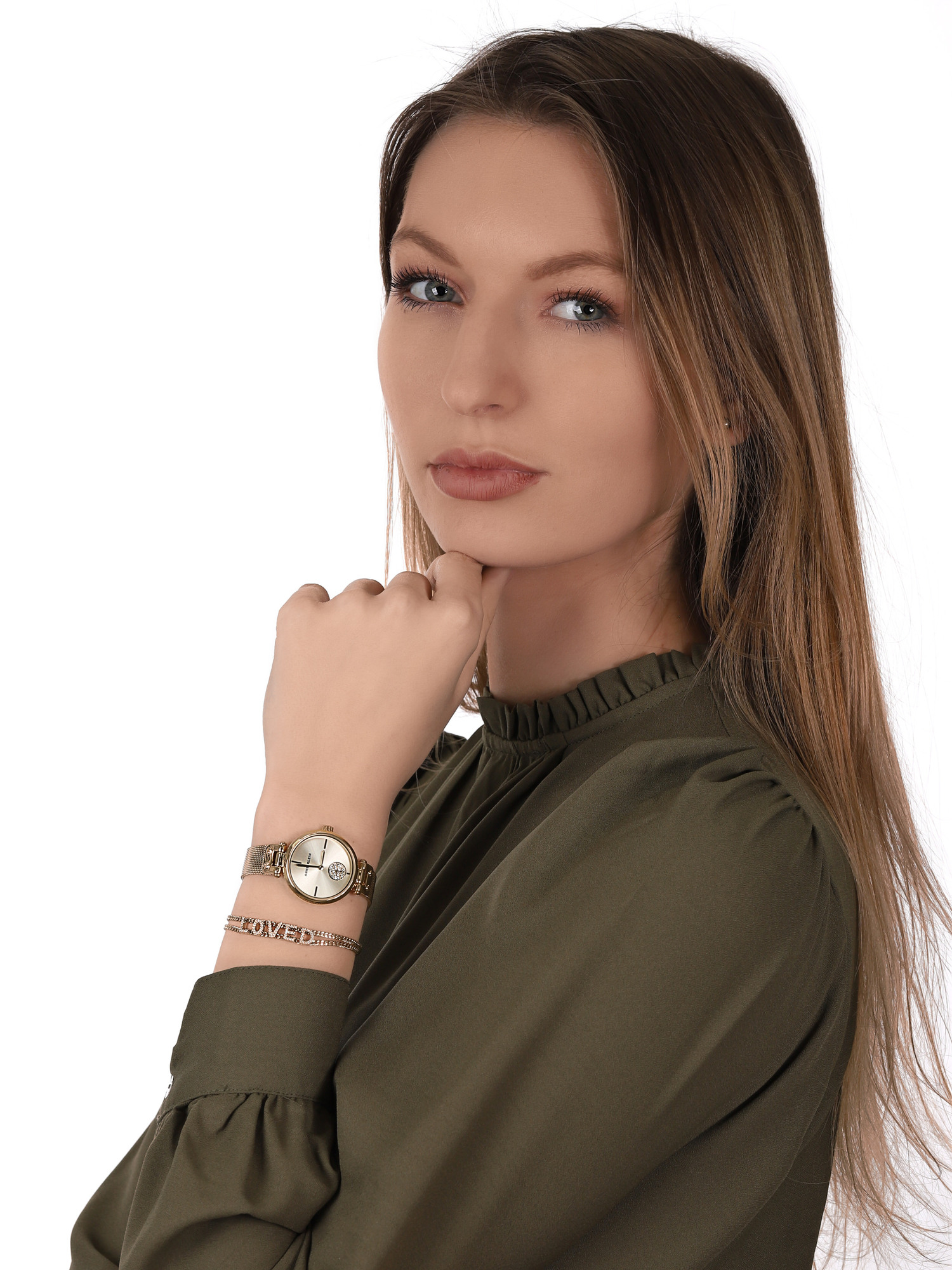 zegarek Anne Klein AK-3552GBST kwarcowy damski Bransoleta - miniatura 2