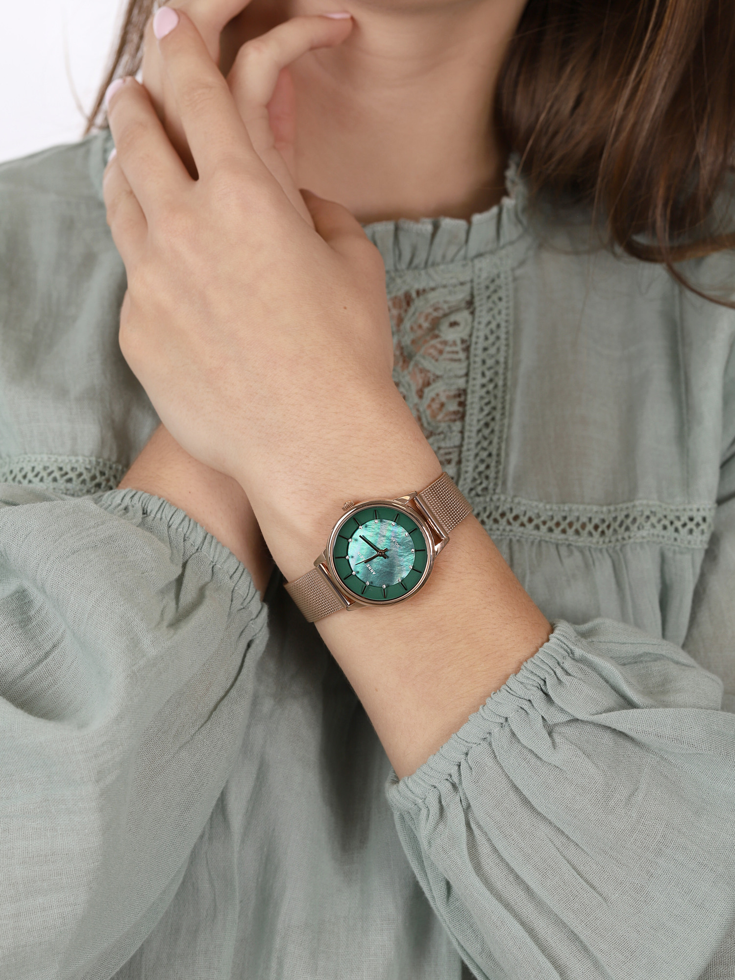 zegarek Anne Klein AK-3722GMRG solar damski Bransoleta - miniatura 3