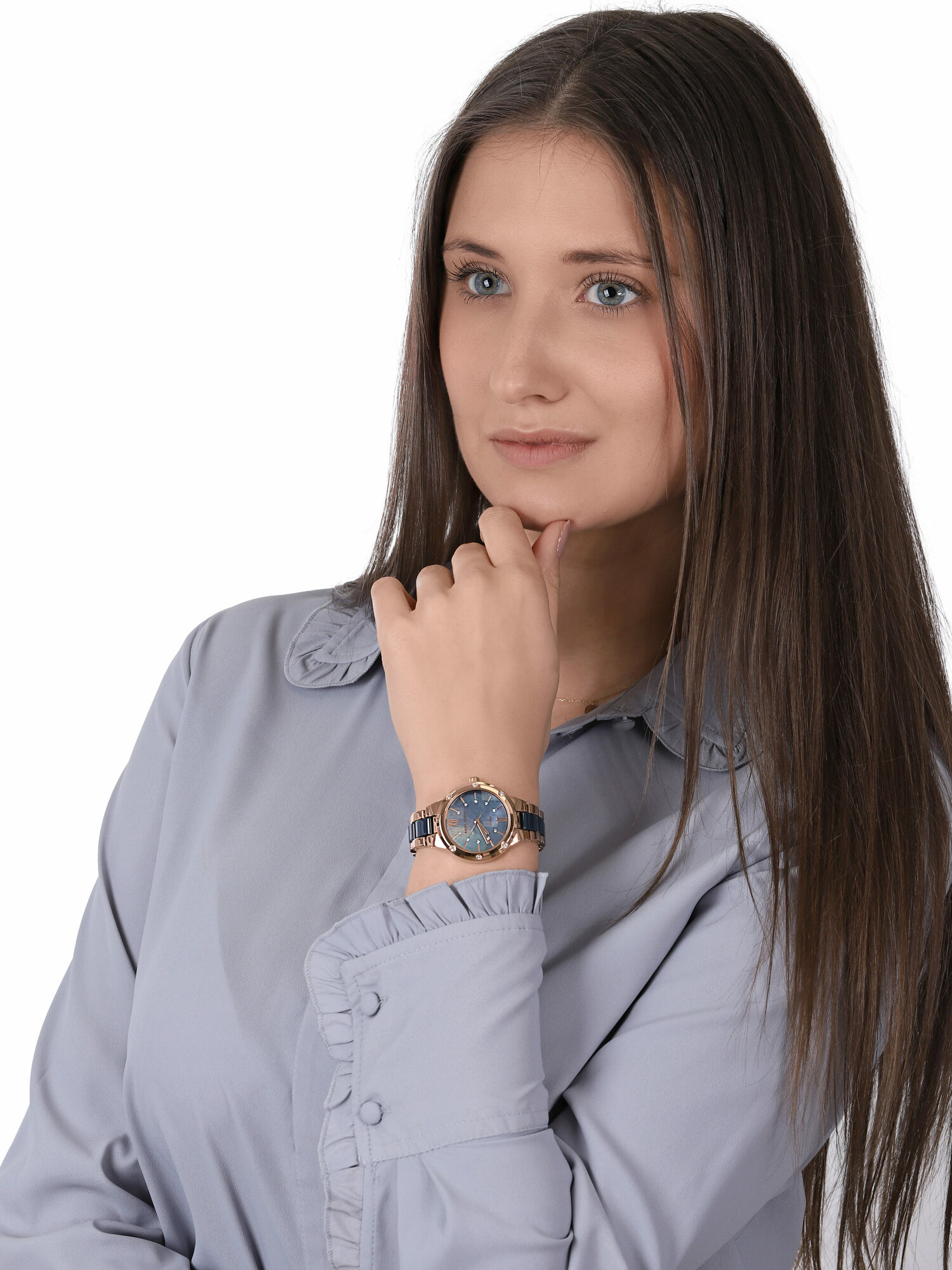 zegarek Anne Klein AK-3758NVRG solar damski Bransoleta - miniatura 2