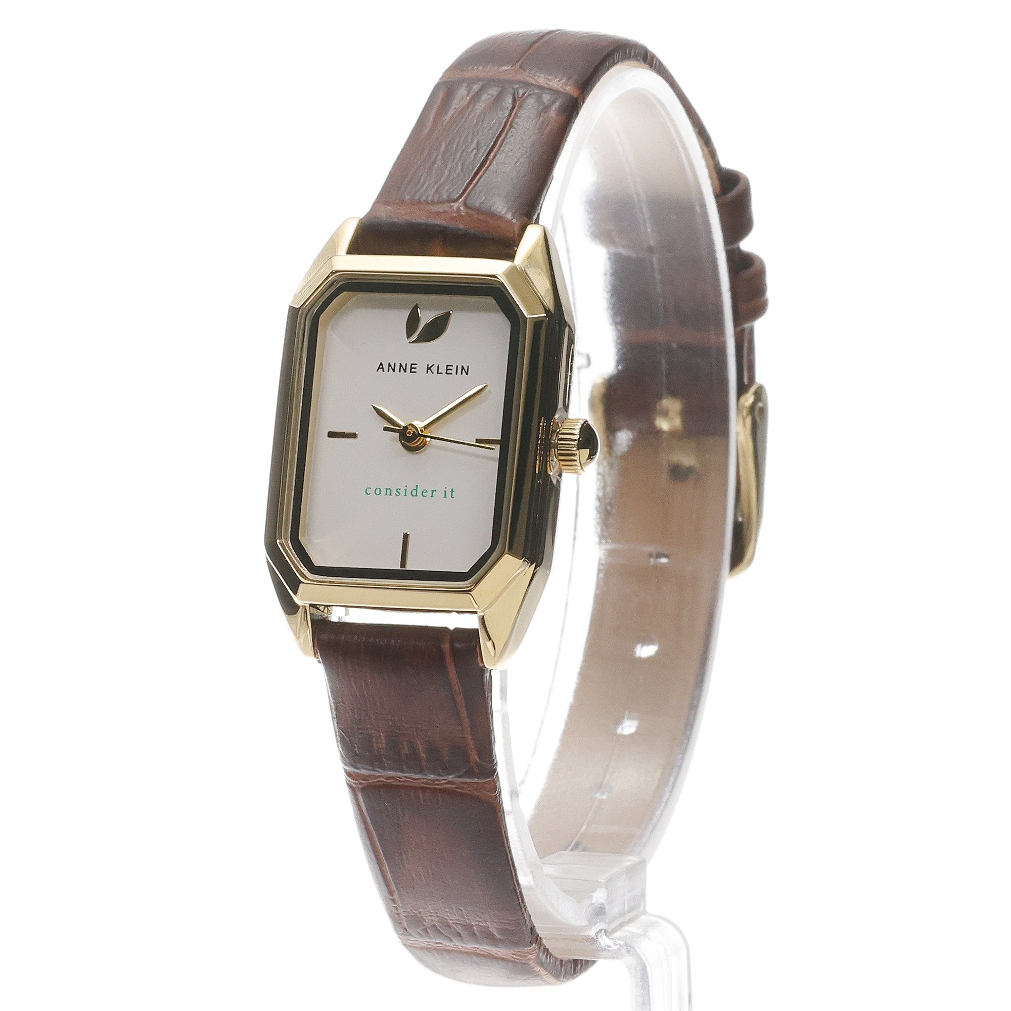 zegarek Anne Klein AK-5148SVBN kwarcowy damski Pasek Consider It Octagonal Leather Band Watch - miniatura 2