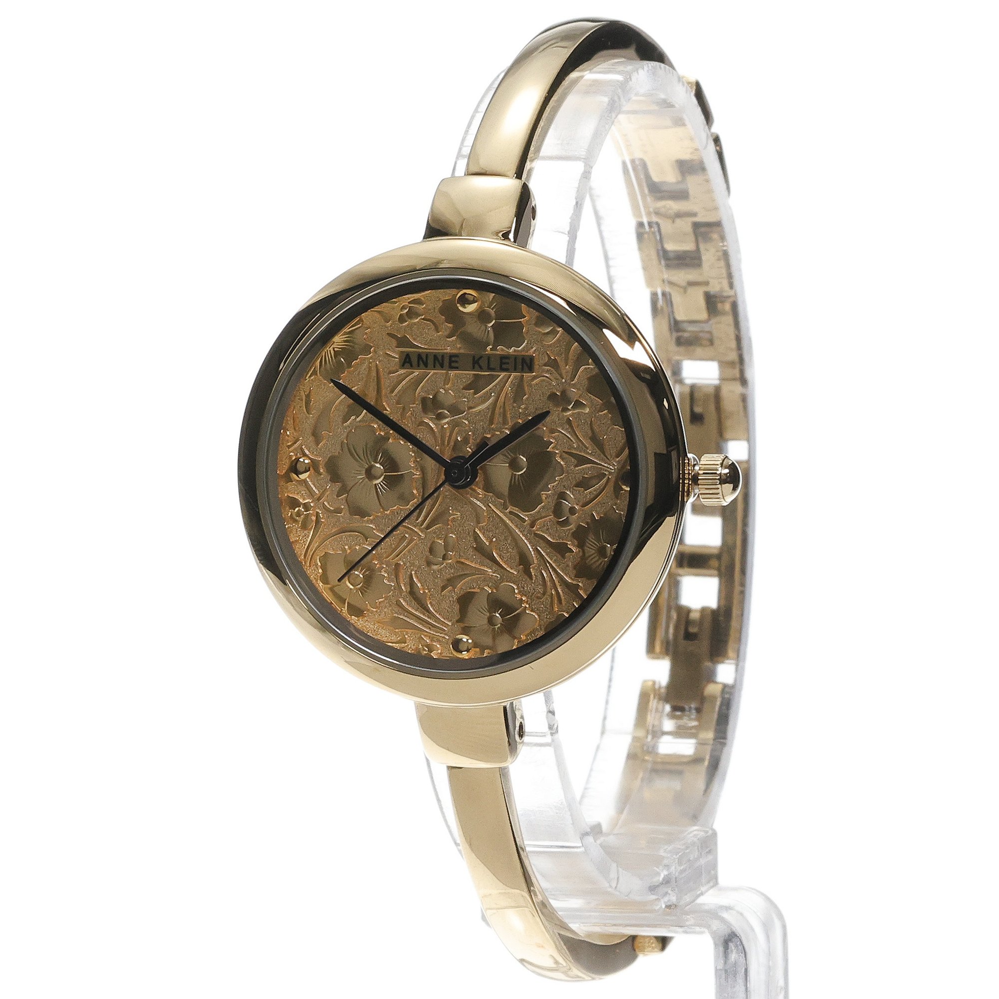 zegarek Anne Klein AK-5274GPST kwarcowy damski Bransoleta Floral Dial Bangle Watch Set - miniatura 3