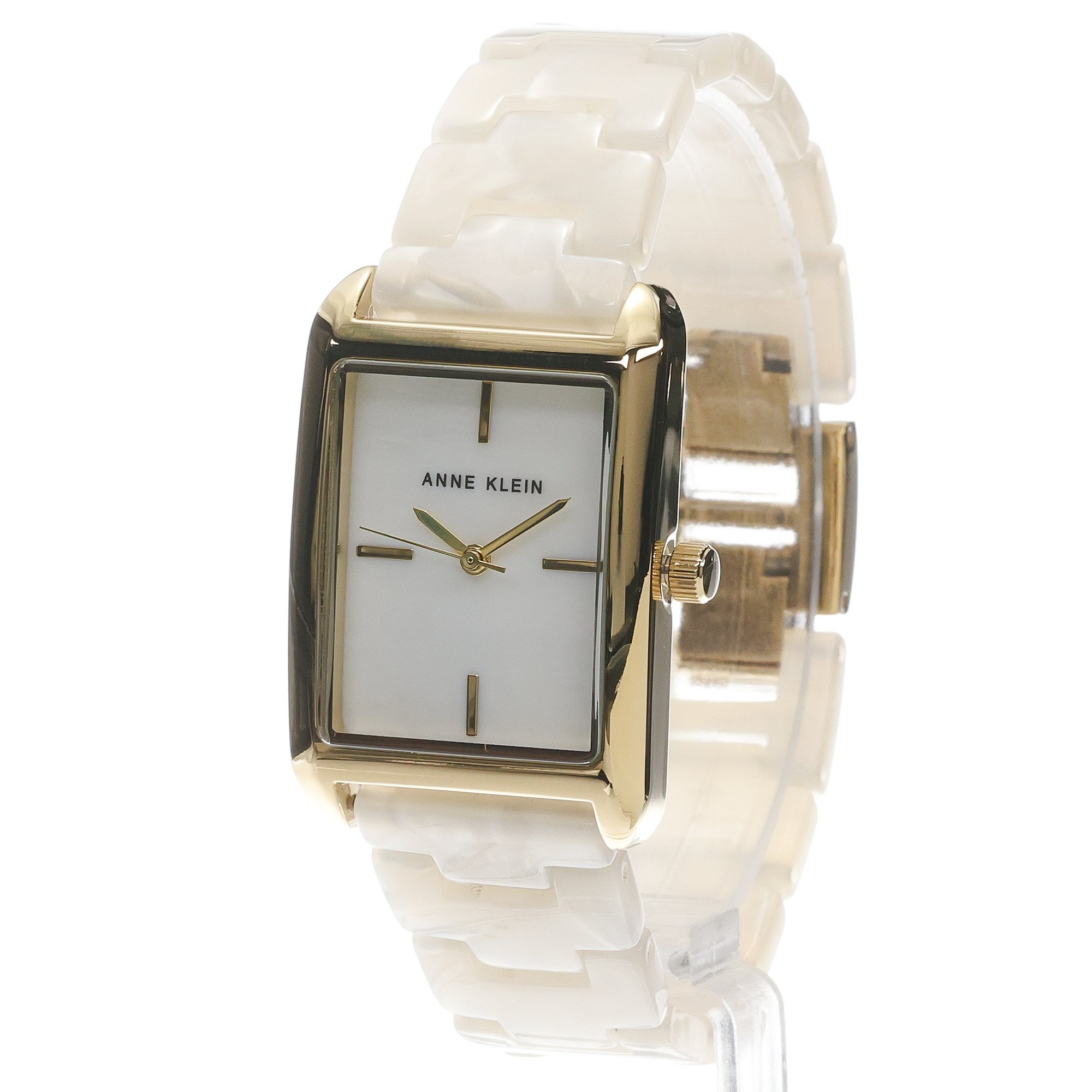 zegarek Anne Klein AK-5290GPIV kwarcowy damski Anne Klein Delicate Rectangular Acetate Link Bracelet Watch - miniatura 2