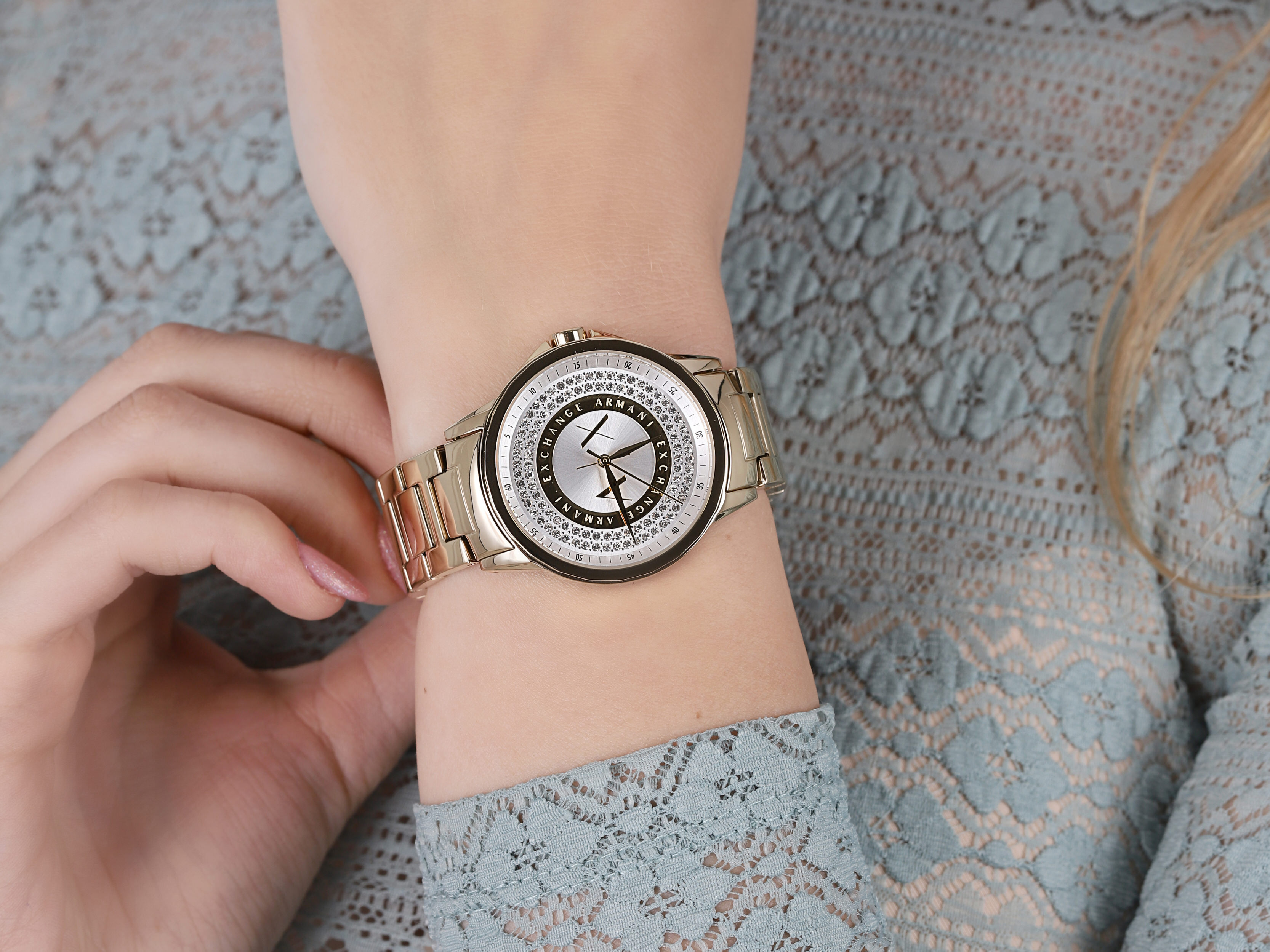 zegarek Armani Exchange AX4321 złoty Fashion - miniatura 8