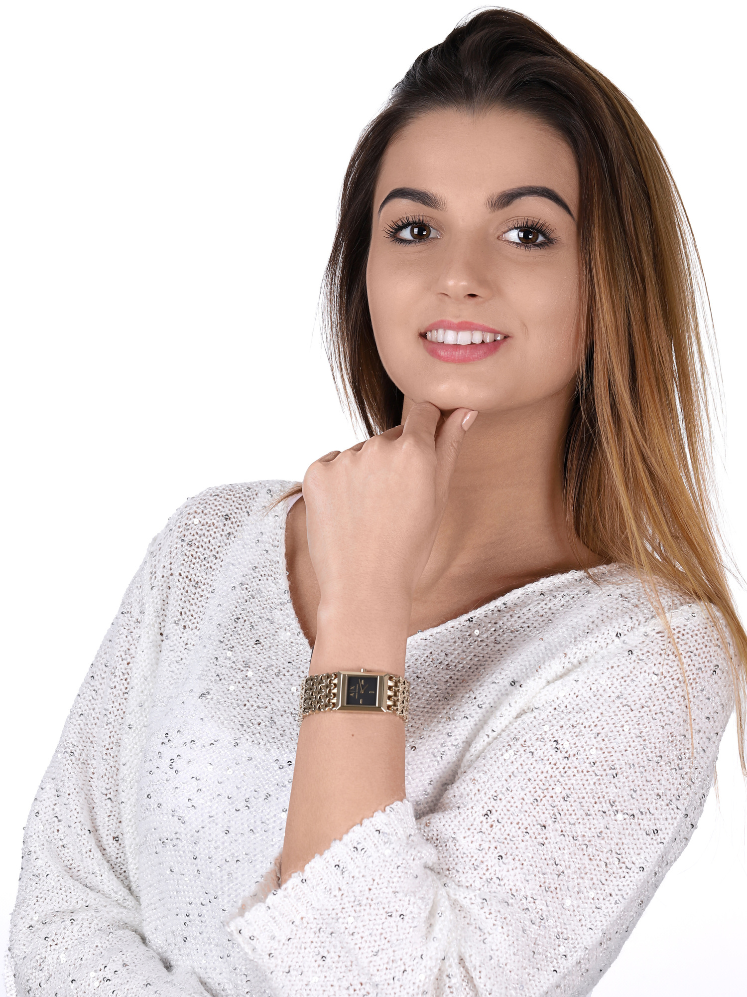 zegarek Armani Exchange AX5909 kwarcowy damski Fashion LOLA SQUARE - miniatura 2
