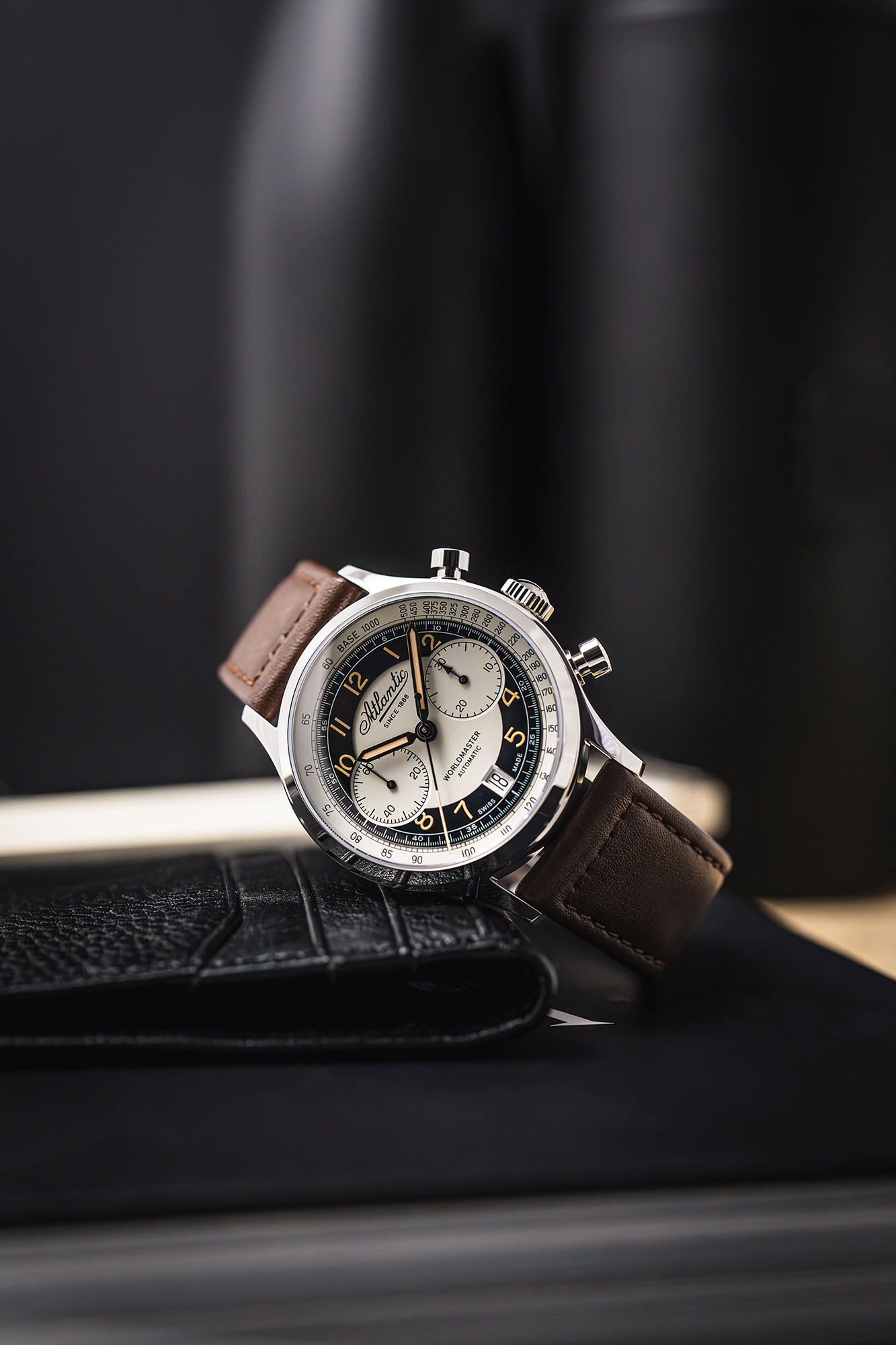 zegarek Atlantic 528524123 Worldmaster Bicompax Automatic męski z tachometr Worldmaster