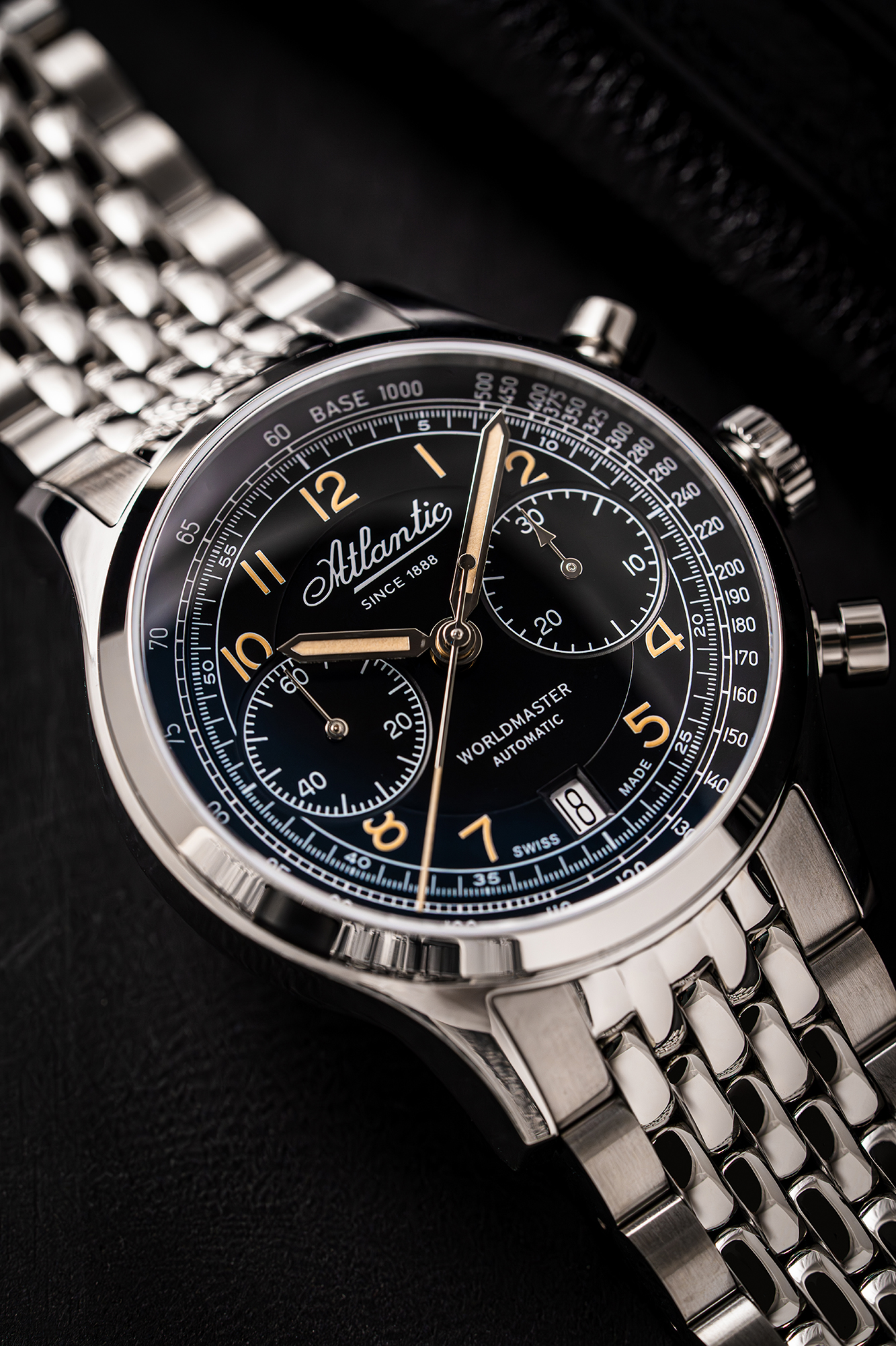 zegarek Atlantic 528574163 Worldmaster Bicompax Automatic męski z tachometr Worldmaster