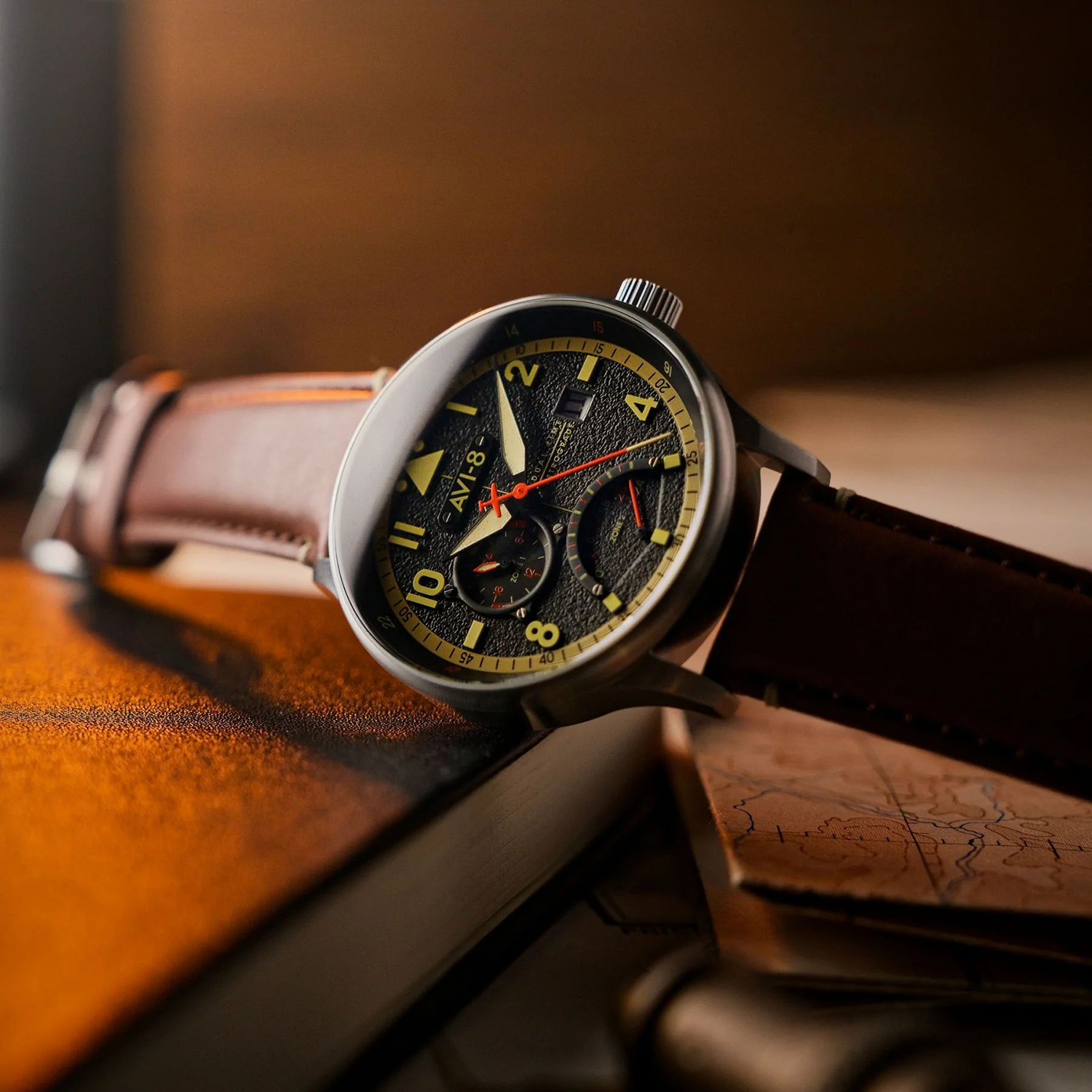 zegarek AVI-8 AV-4101-0B kwarcowy męski Hawker Hurricane MCKELLAR DUAL TIME - miniatura 3