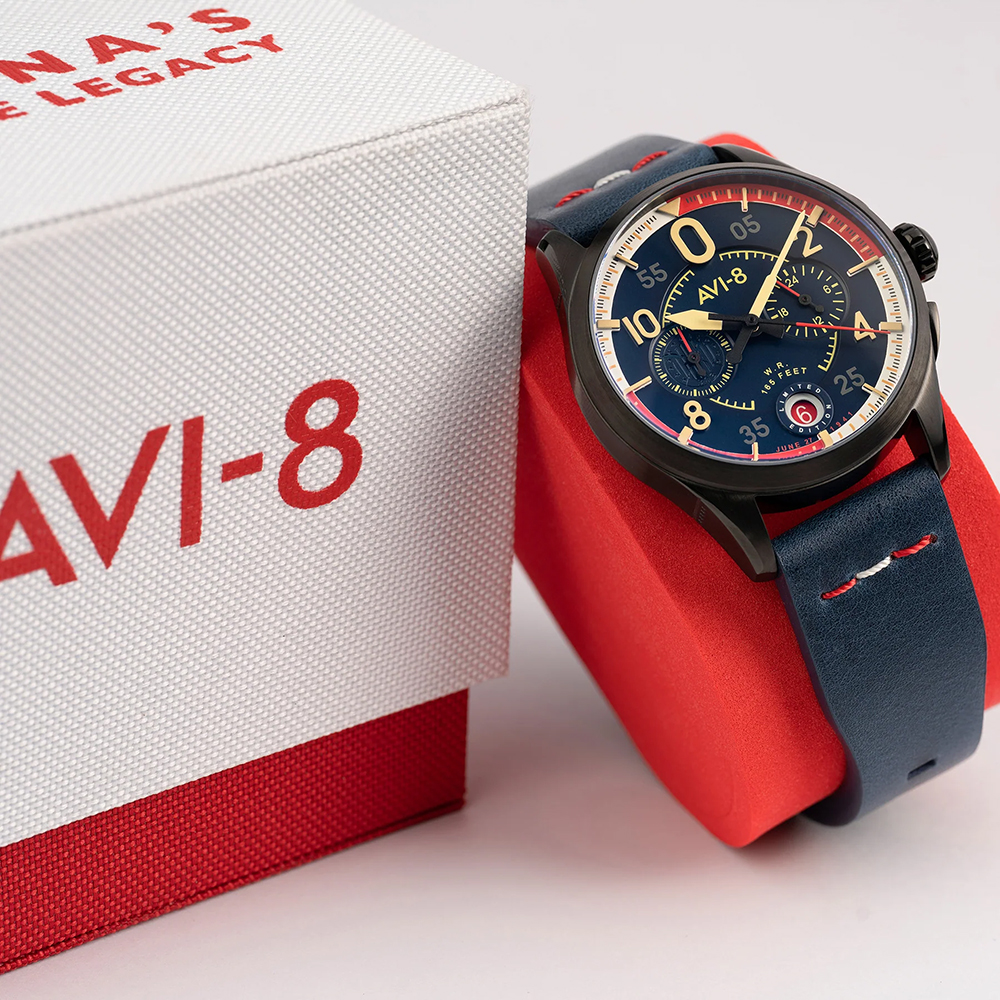 zegarek AVI-8 AV-4105-01 SPITFIRE P8331 LAGUNA CHRONOGRAPH LIMITED EDITION Spitfire mineralne