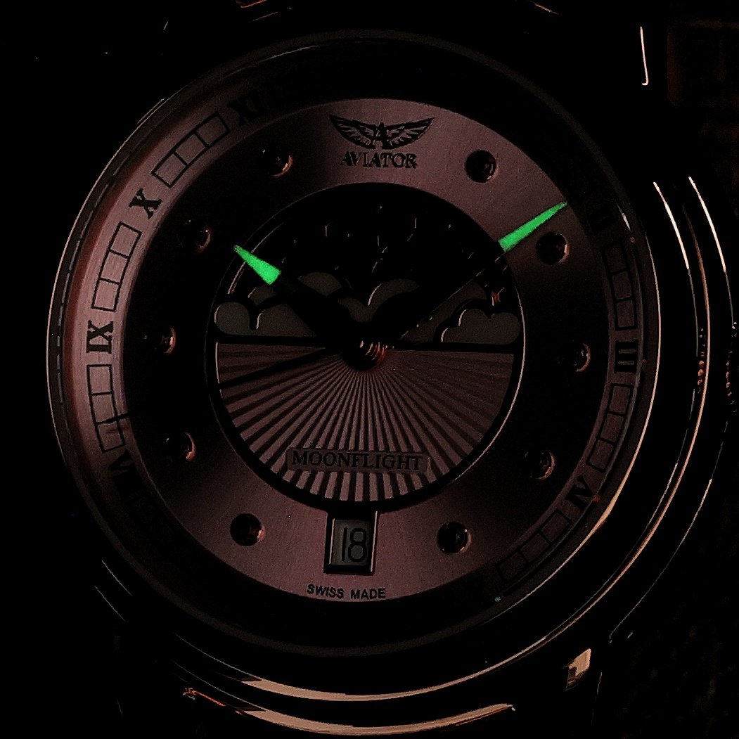 zegarek Aviator V13324185 różowe złoto Douglas Moonflight