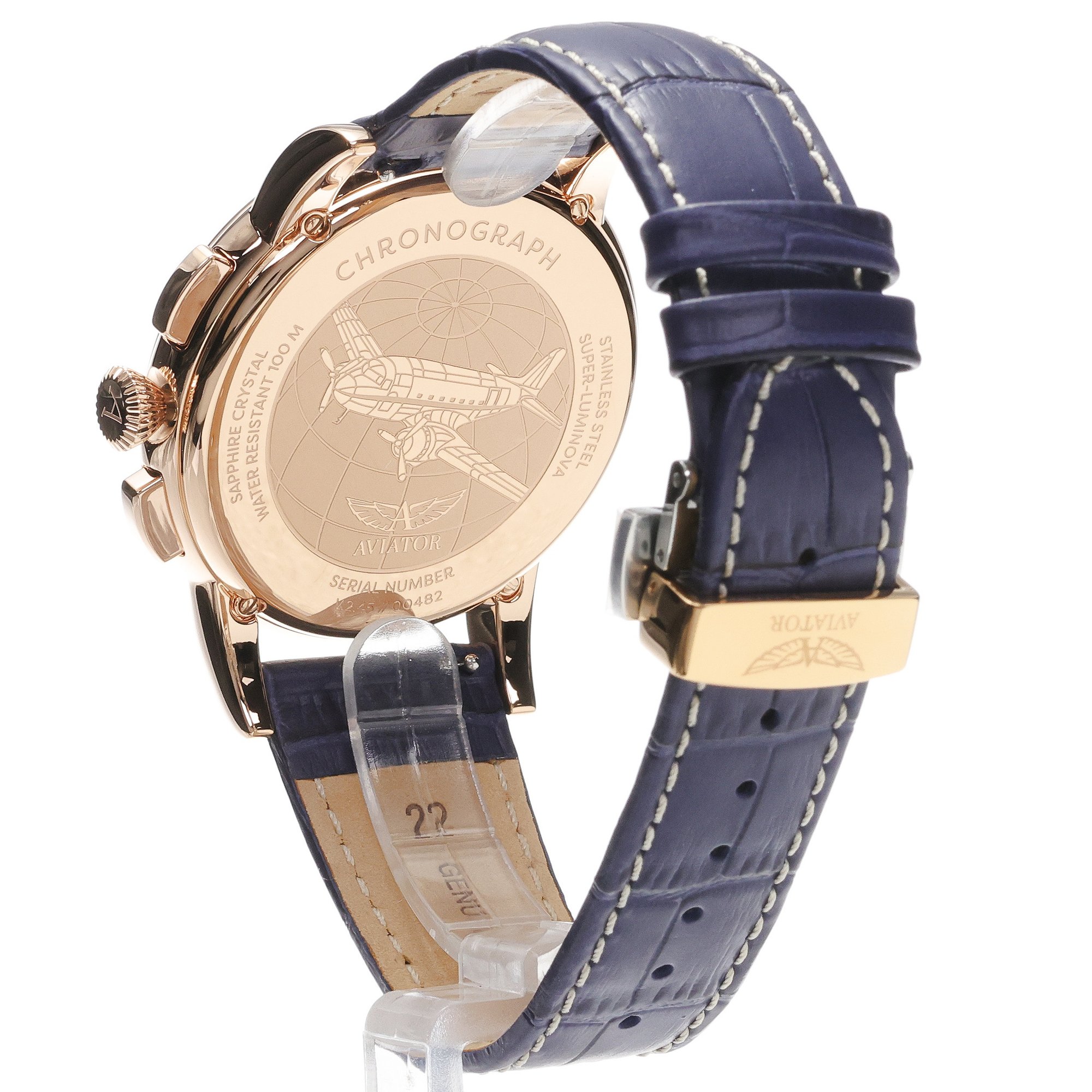 zegarek Aviator V24524084 Douglas DC-3 Chronograph Blue męski z chronograf Douglas - miniatura 4
