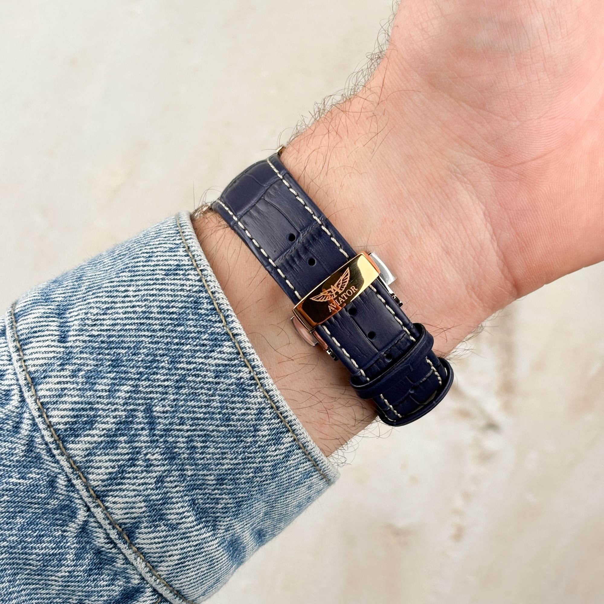 zegarek Aviator V24524084 różowe złoto Douglas - miniatura 7