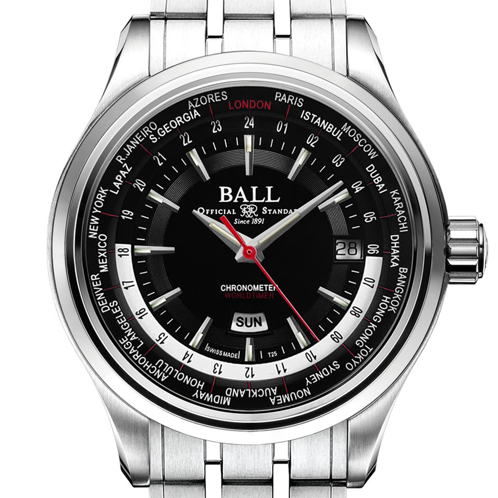 Ball GM2020D-S1CJ-BK męski zegarek Trainmaster bransoleta - miniatura 3