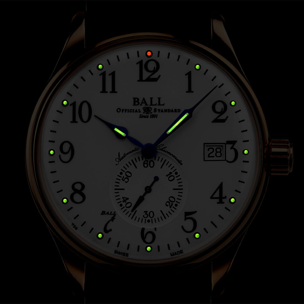 Ball NM3888D-PG-LCJ-WH męski zegarek Trainmaster pasek - miniatura 3