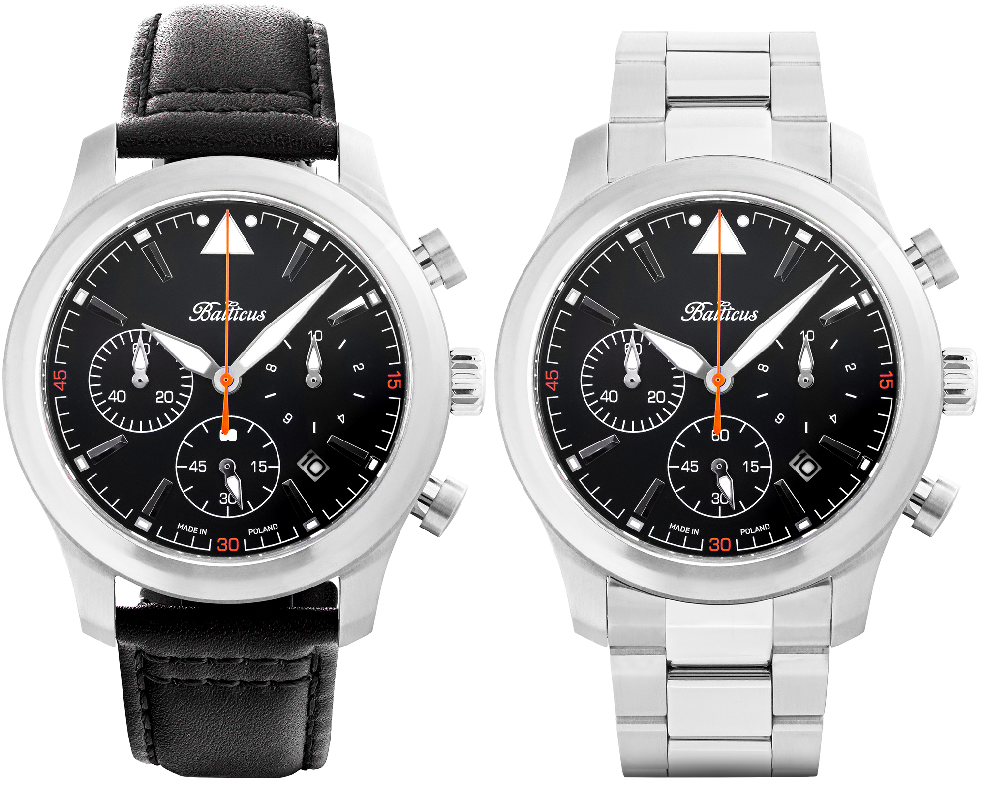 zegarek Balticus BALFSQCHBLA Flying Seal 44mm Czarny Limited Edition 50szt męski z chronograf Flying Seal