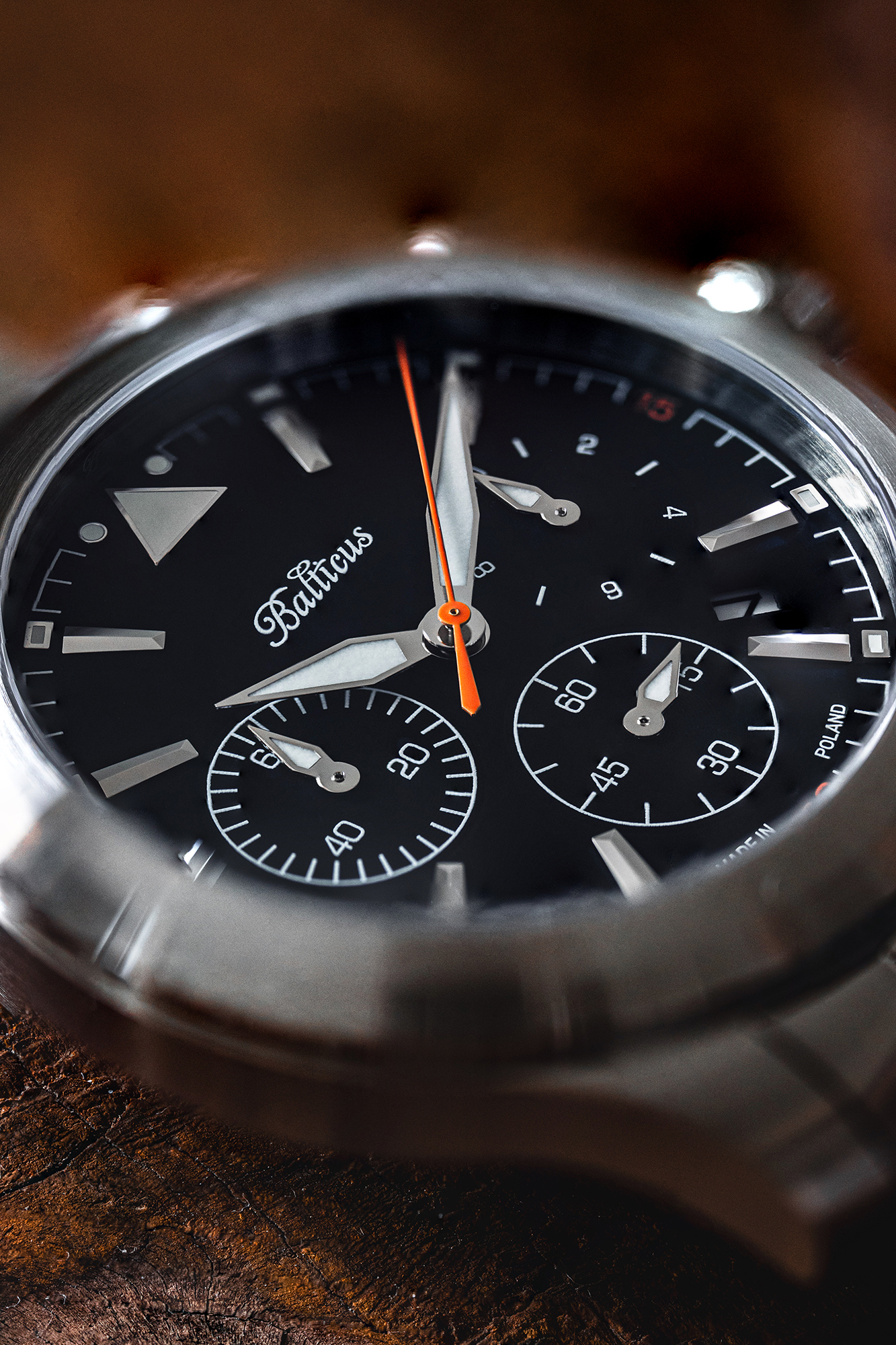 zegarek Balticus BALFSQCHBLA kwarcowy męski Flying Seal Flying Seal 44mm Czarny Limited Edition 50szt