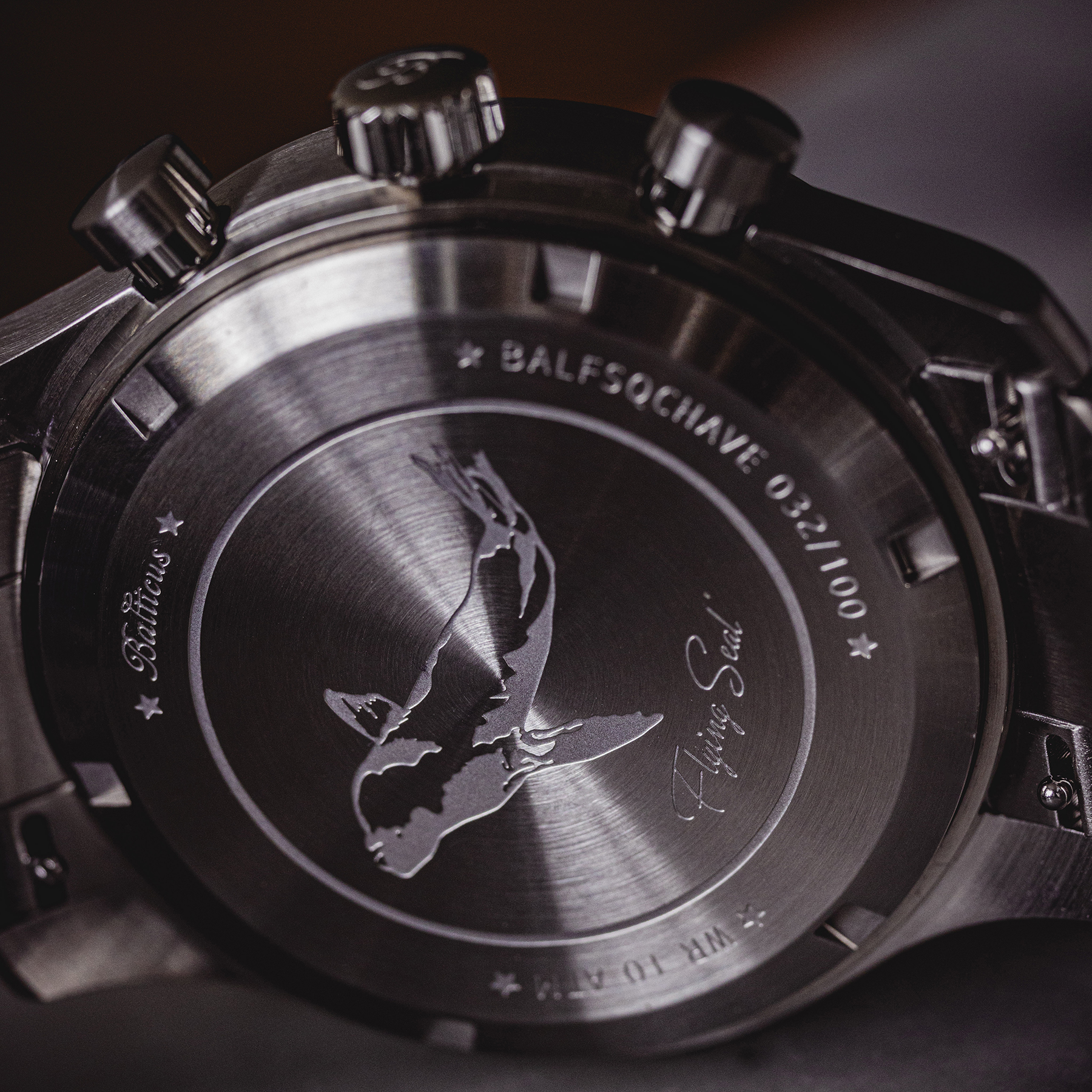 zegarek Balticus BALFSQCHBLA srebrny Flying Seal