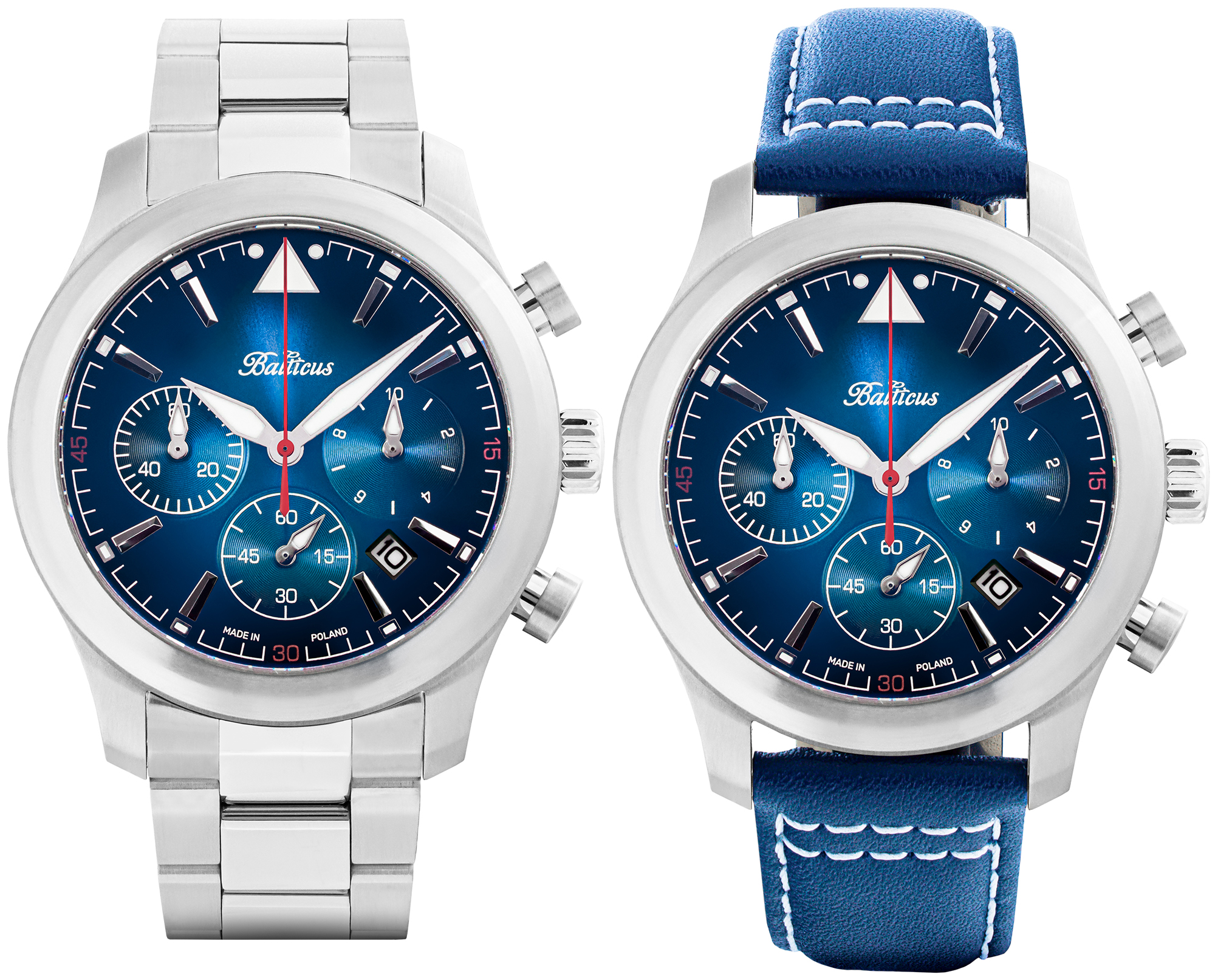 zegarek Balticus BALFSQCHBLU Flying Seal 44mm Niebieski Limited Edition 80szt męski z chronograf Flying Seal