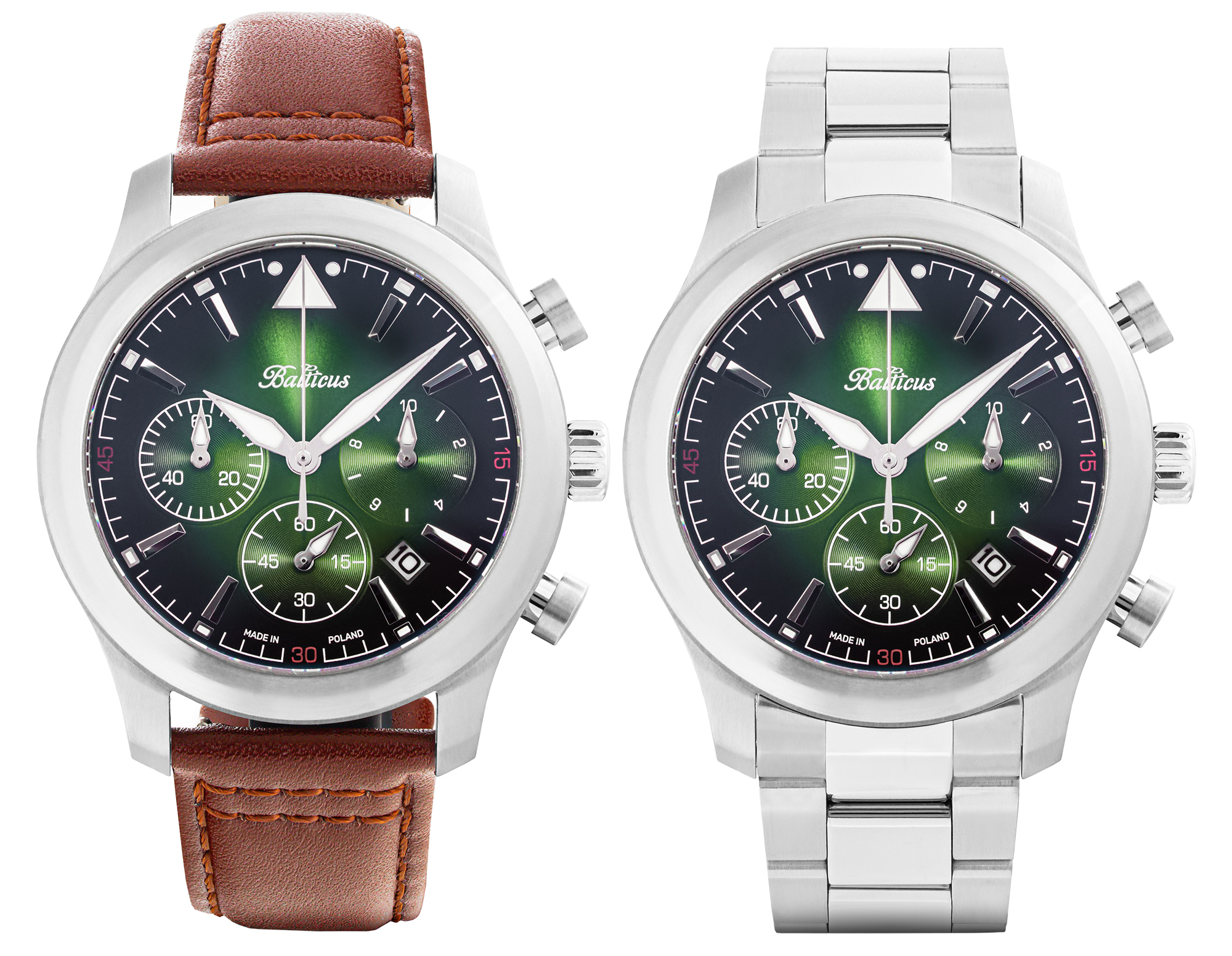 zegarek Balticus BALFSQCHGRE-P Flying Seal 44mm Zielony Limited Edition 50szt męski z chronograf Flying Seal - miniatura 3