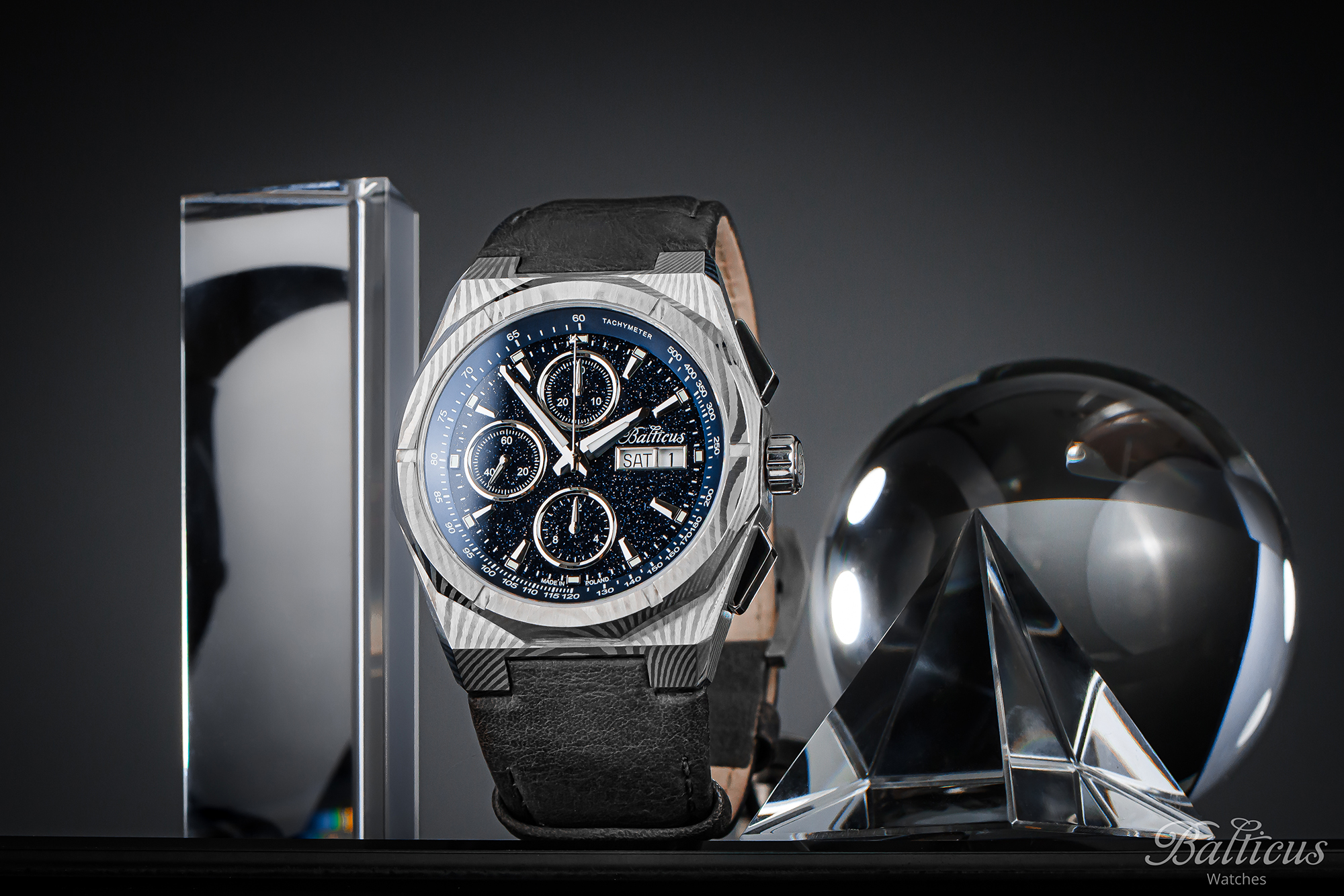 zegarek Balticus BLT-BALSDDCHABA Gwiezdny Pył DAMAST CHRONO 7750 42mm Awenturyn Niebieski Gwiezdny Pył szafirowe