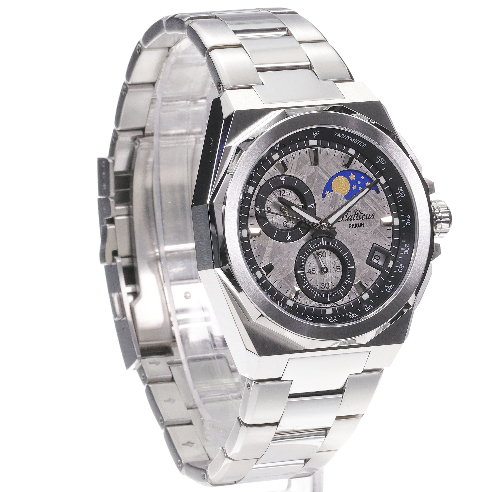 zegarek Balticus PERUN kwarcowy męski Gwiezdny Pył Chrono Moonphase 42mm Limited Edition - miniatura 3