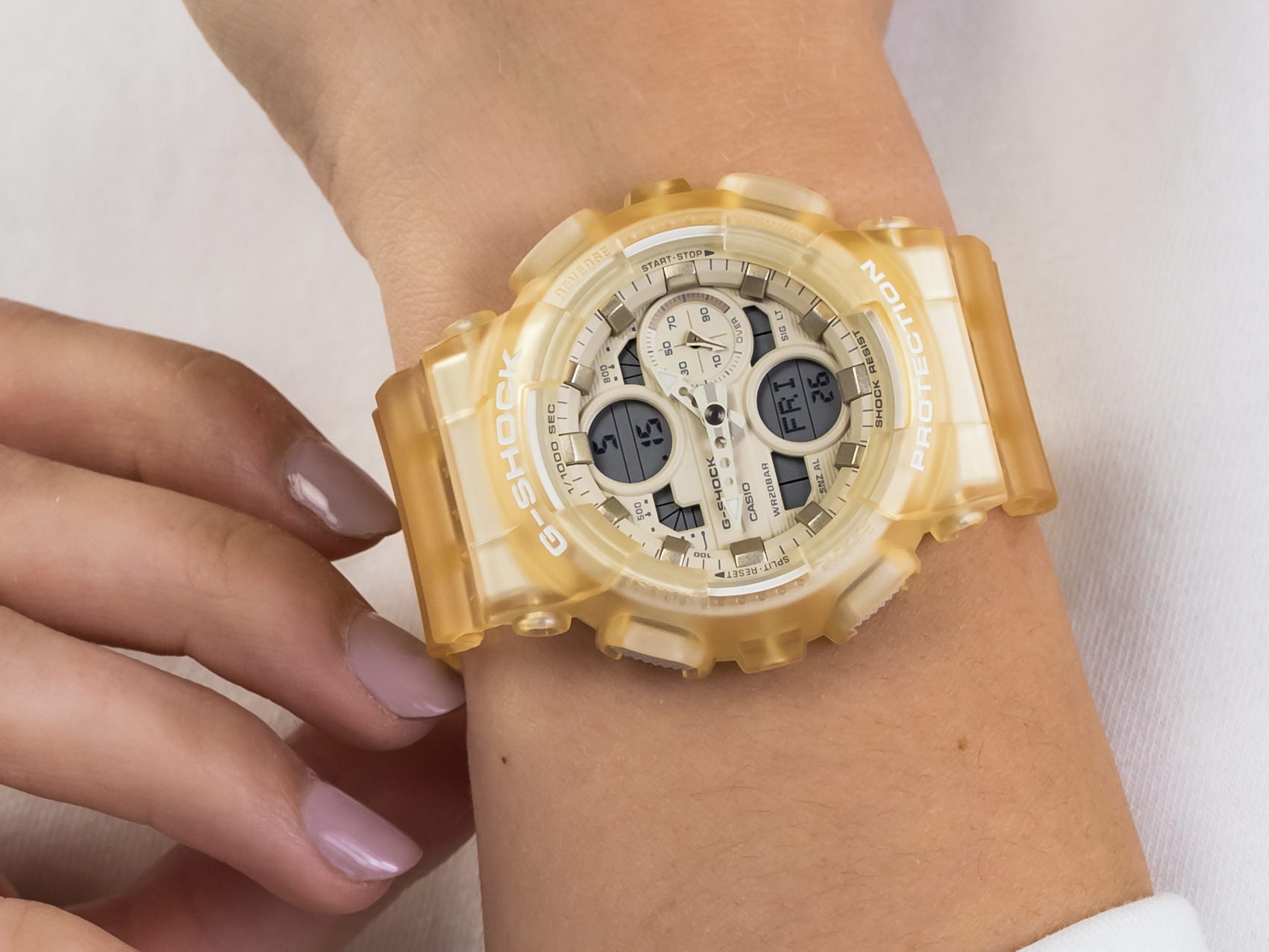 G-Shock GMA-S140NC-7AER zegarek beżowy sportowy G-SHOCK S-Series pasek - miniatura 4