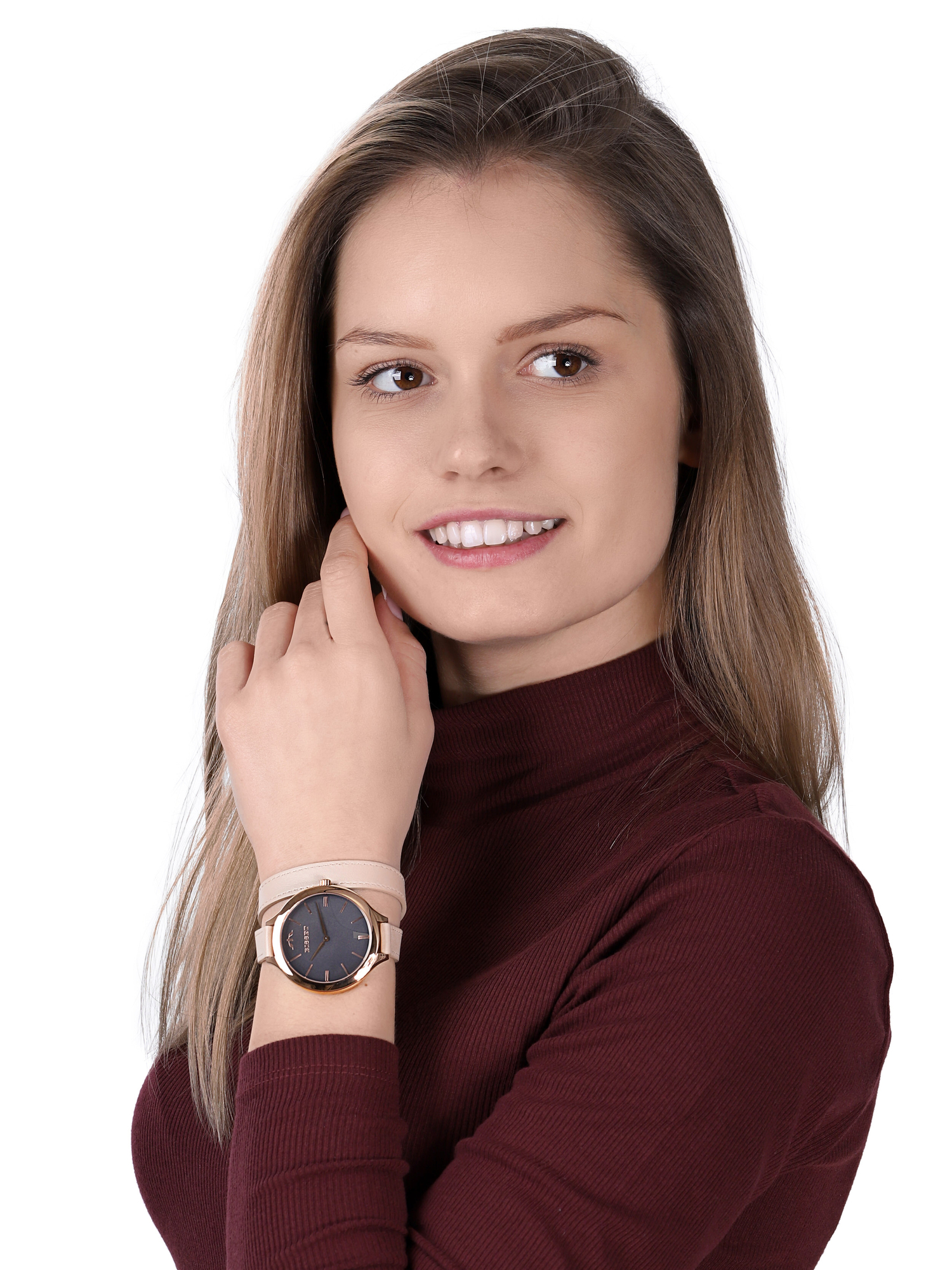 zegarek Bisset BSAE20RIVX03BX różowe złoto Klasyczne - miniatura 2