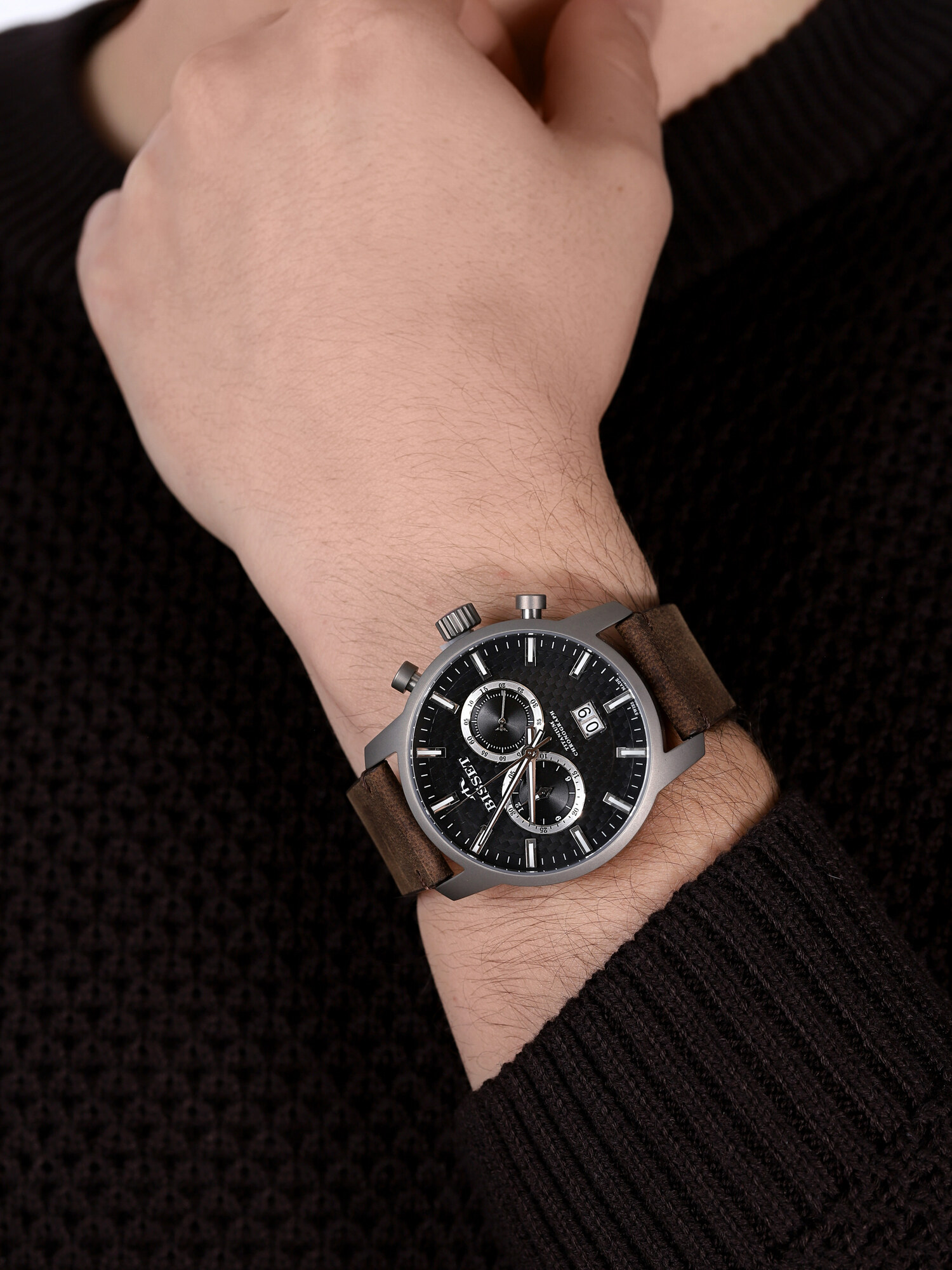 zegarek Bisset BSCF19DIBX05AX męski z chronograf Sportowe - miniatura 3