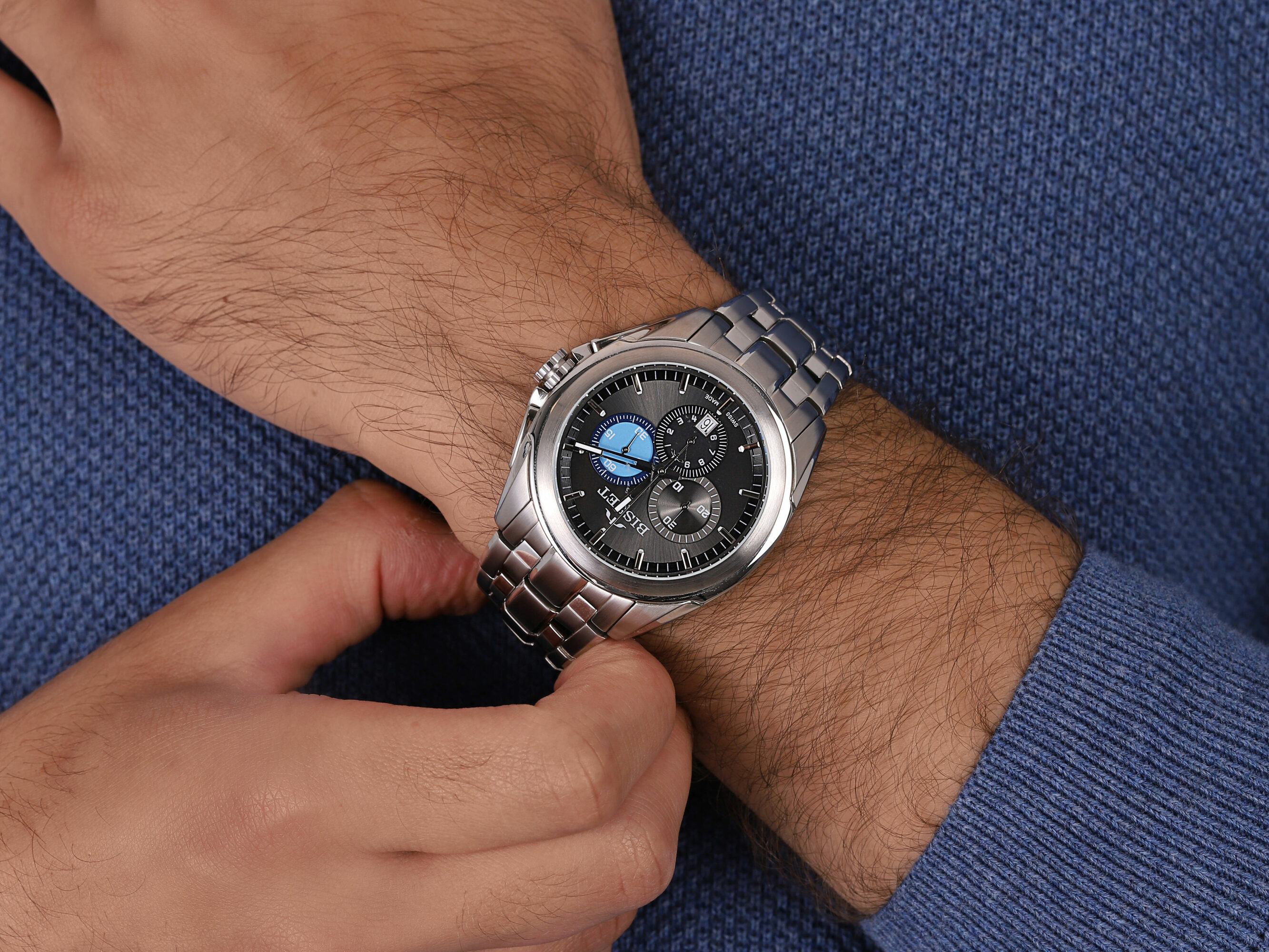 zegarek Bisset BSDD99SISD10AX męski z chronograf Sportowe - miniatura 5