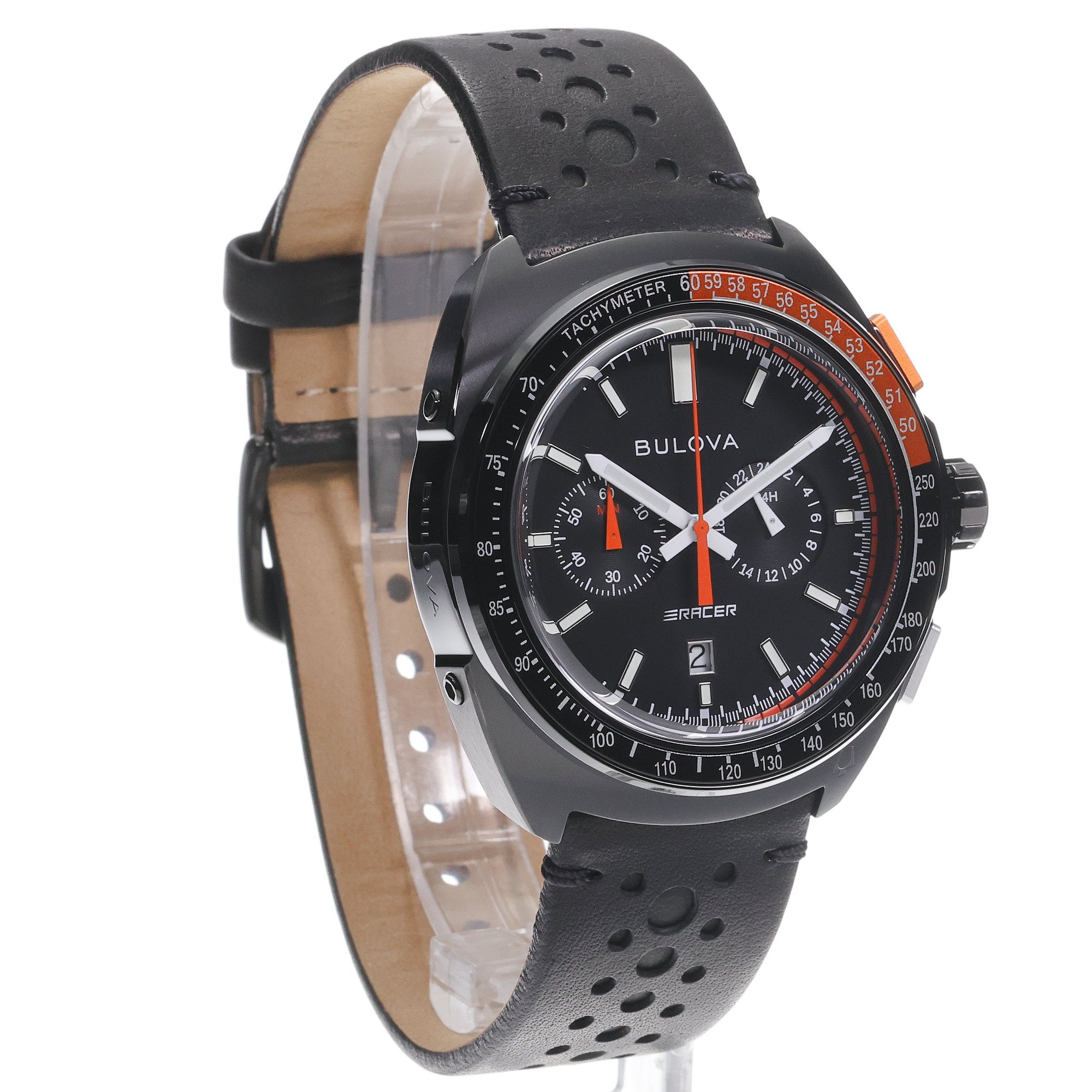 zegarek Bulova 98B428 kwarcowy męski Męskie Black Leather Strap 42mm - miniatura 3