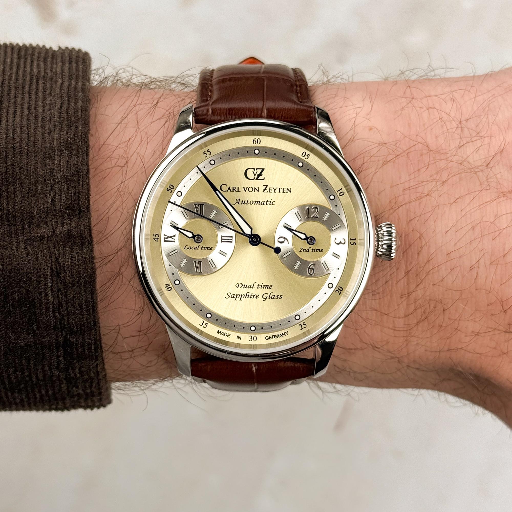 zegarek Carl von Zeyten CVZ0086CRS automatyczny męski Schonmonzach Automatic Dual Time Limited Edition - miniatura 6