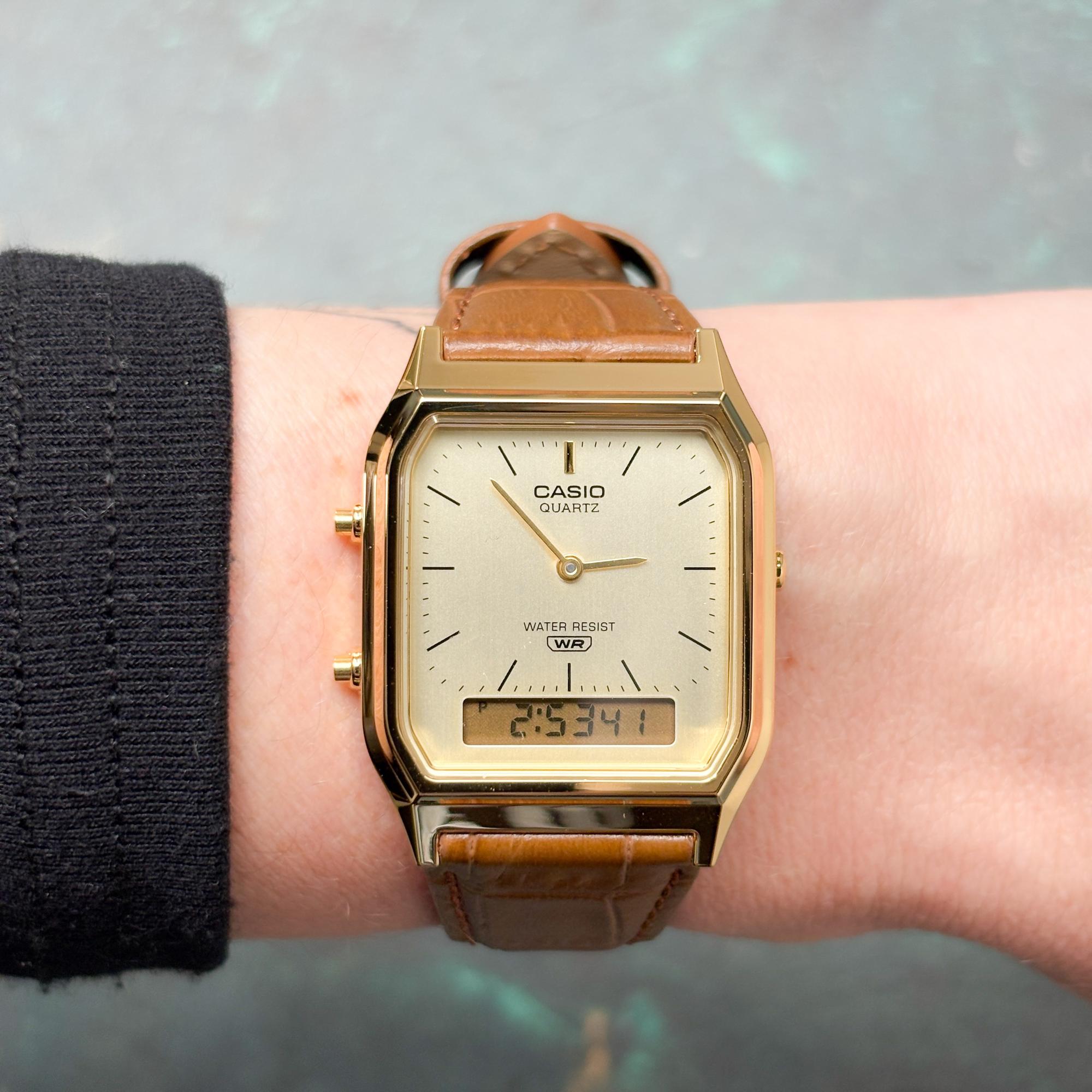 zegarek Casio Vintage AQ-230EGL-9AEF złoty Vintage - miniatura 7