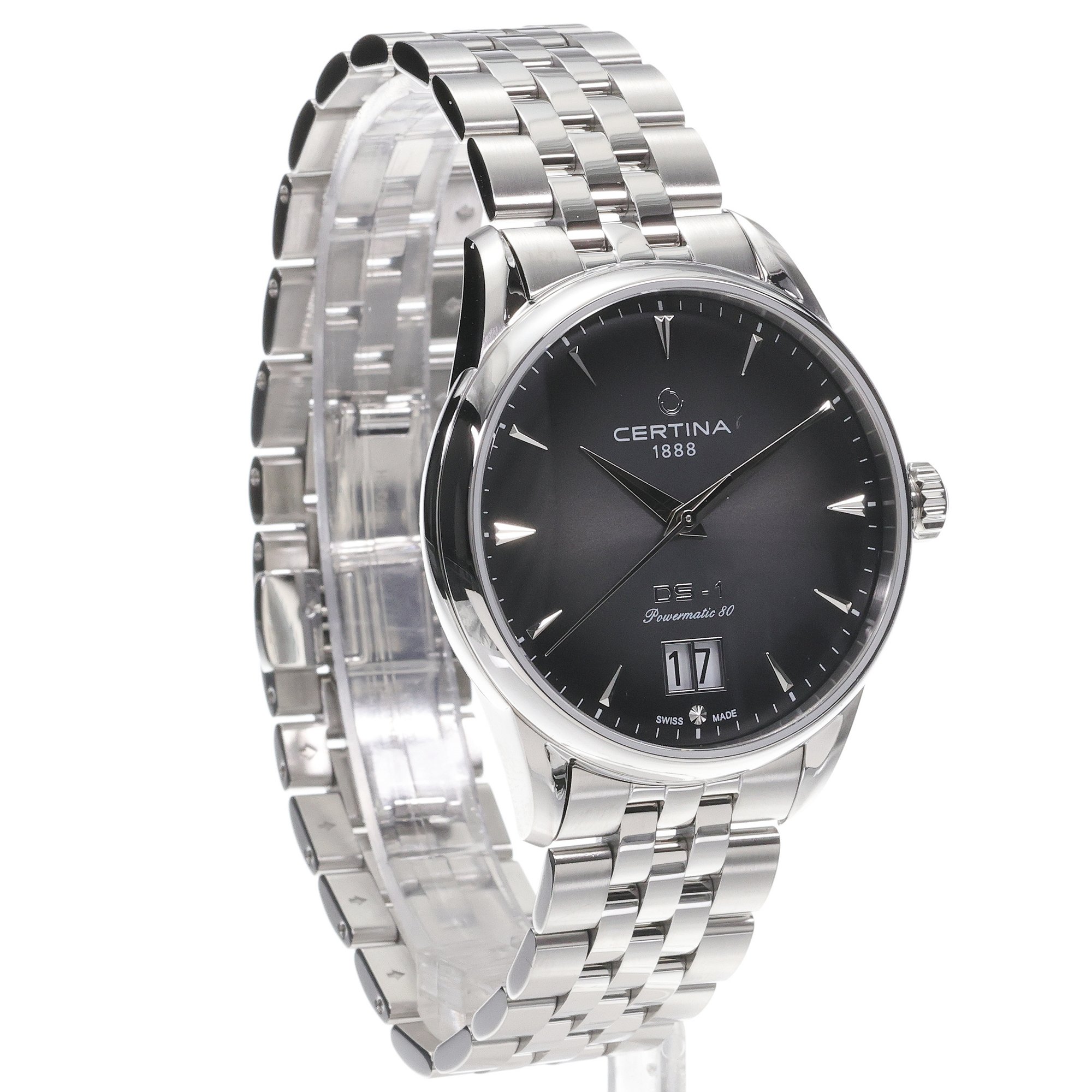 zegarek Certina C0294261105100 automatyczny męski DS-1 DS-1 Big Date Powermatic 80 41mm - miniatura 3