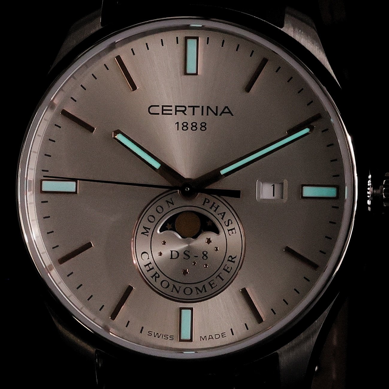 zegarek Certina C0334571603100 DS-8 Moon Phase 40mm DS-8 szafirowe - miniatura 5