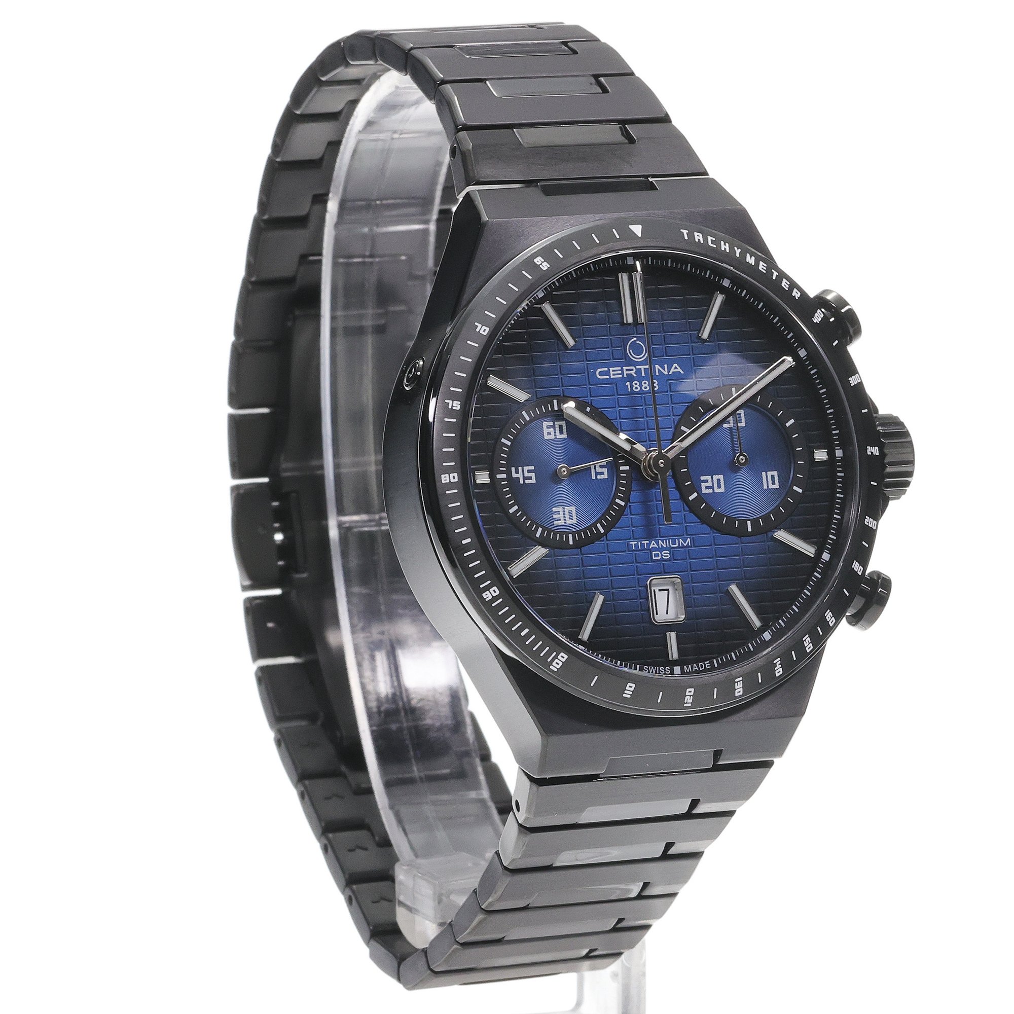 zegarek Certina C0434274404100 automatyczny męski DS-7 DS-7 Chrono Auto Black Titanium 42mm