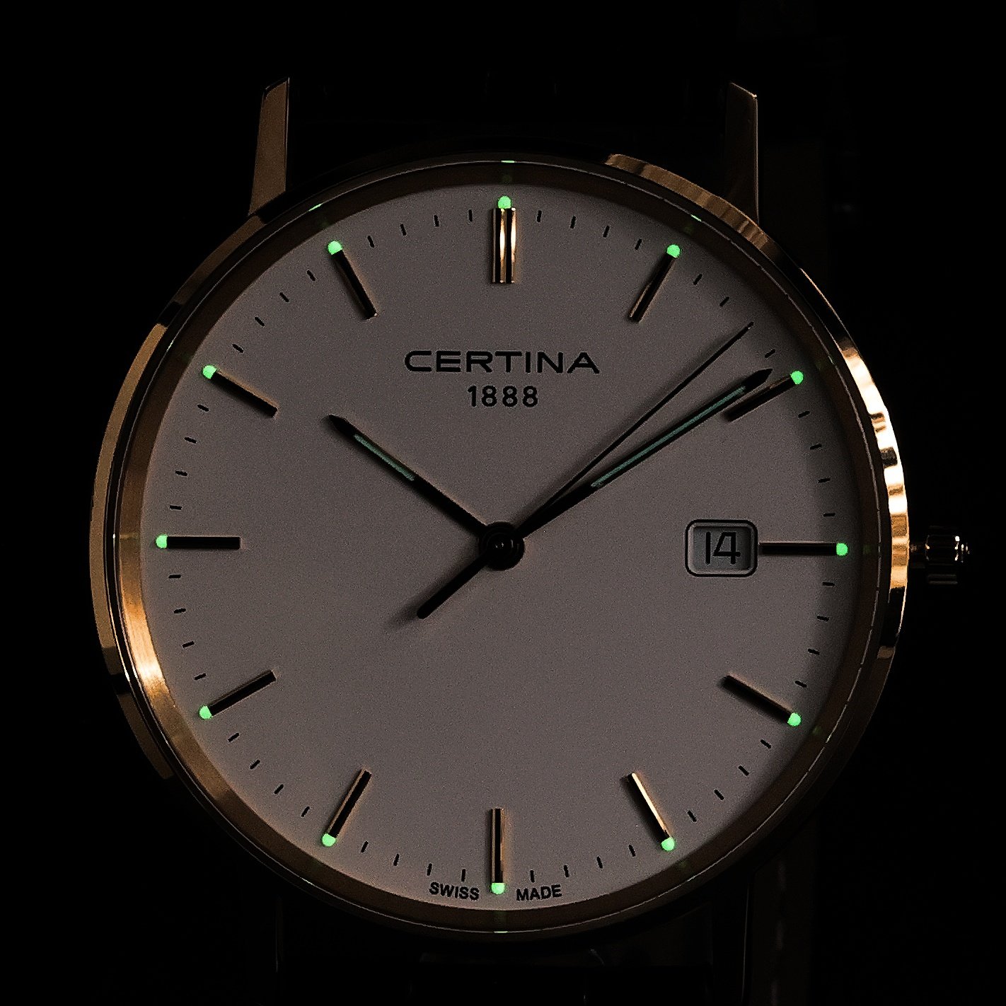zegarek Certina C9014101601100 kwarcowy męski Priska Priska Gold 18K 38mm - miniatura 5