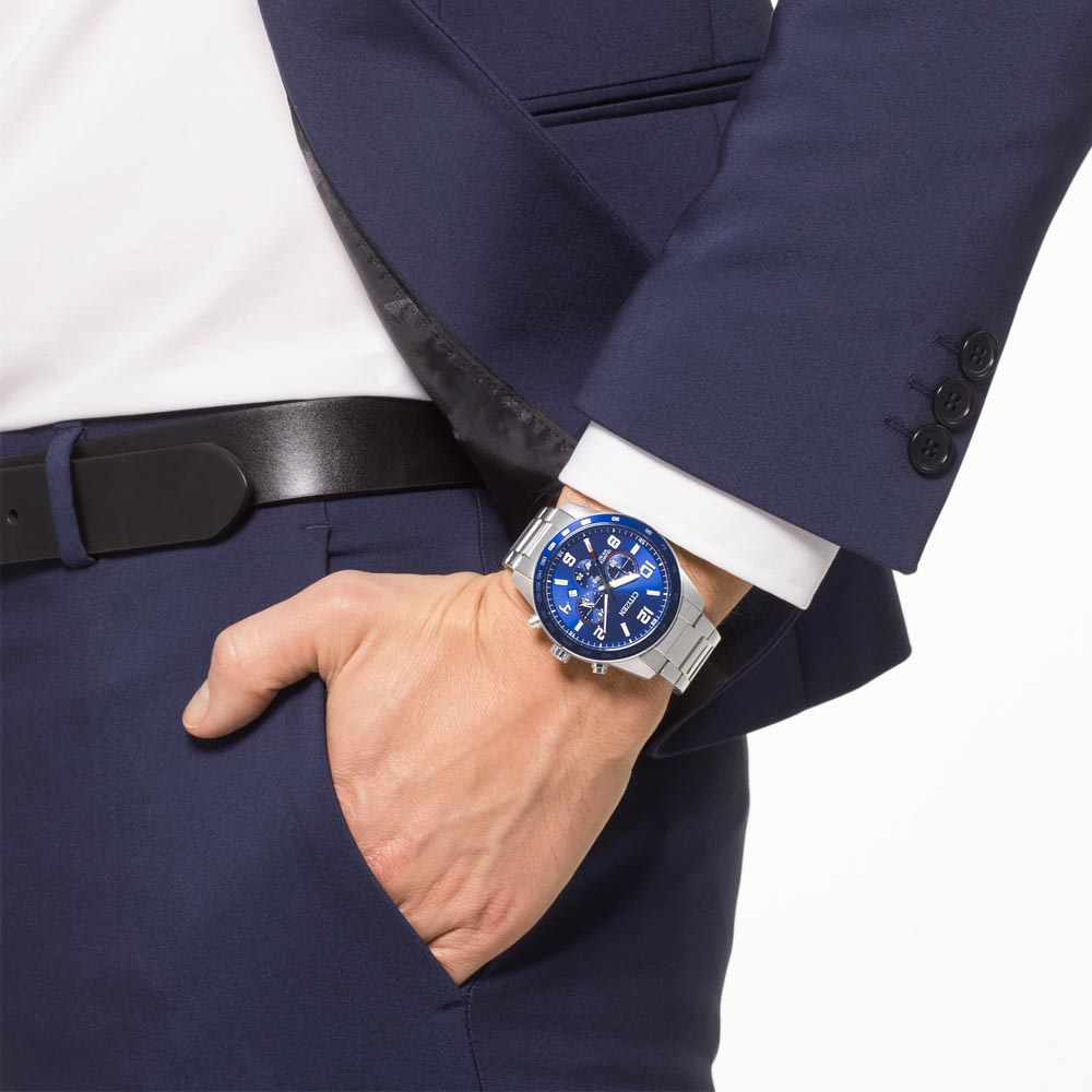 zegarek Citizen AN8161-50L srebrny Sport - miniatura 7