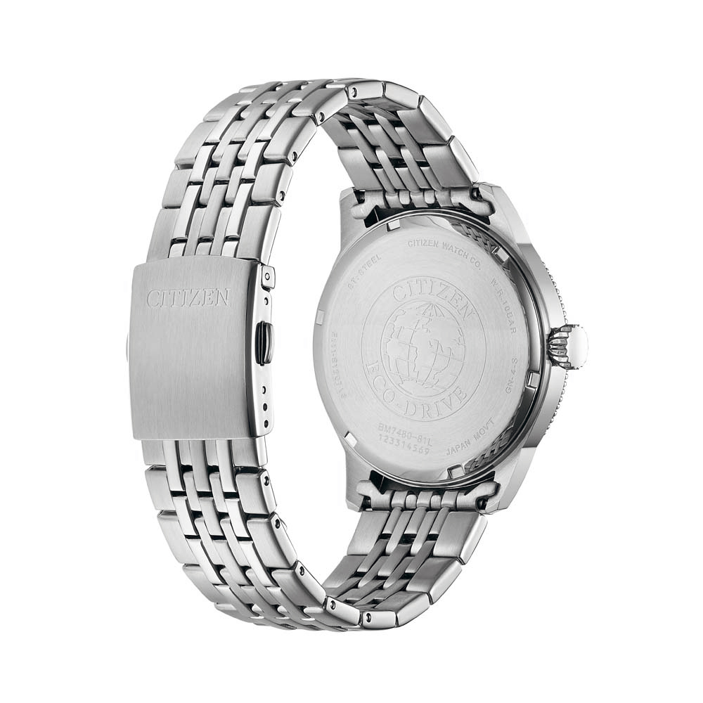 Citizen BM7480-81L zegarek srebrny klasyczny Ecodrive bransoleta - miniatura 6