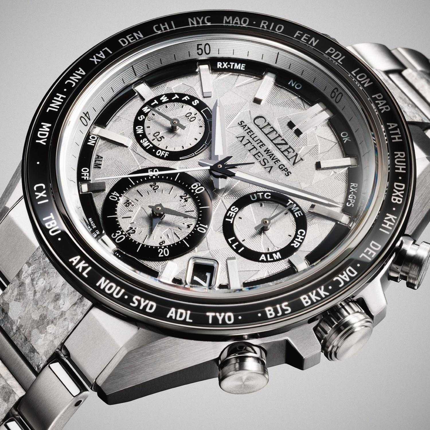 zegarek Citizen CC4076-65A Attesa - Unite with Blue męski z chronograf Satellite Wave - miniatura 6