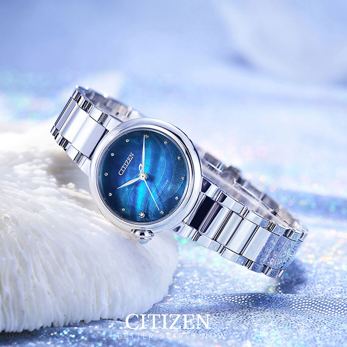 zegarek Citizen EM0910-80N solar damski Elegance Milky Way - miniatura 6