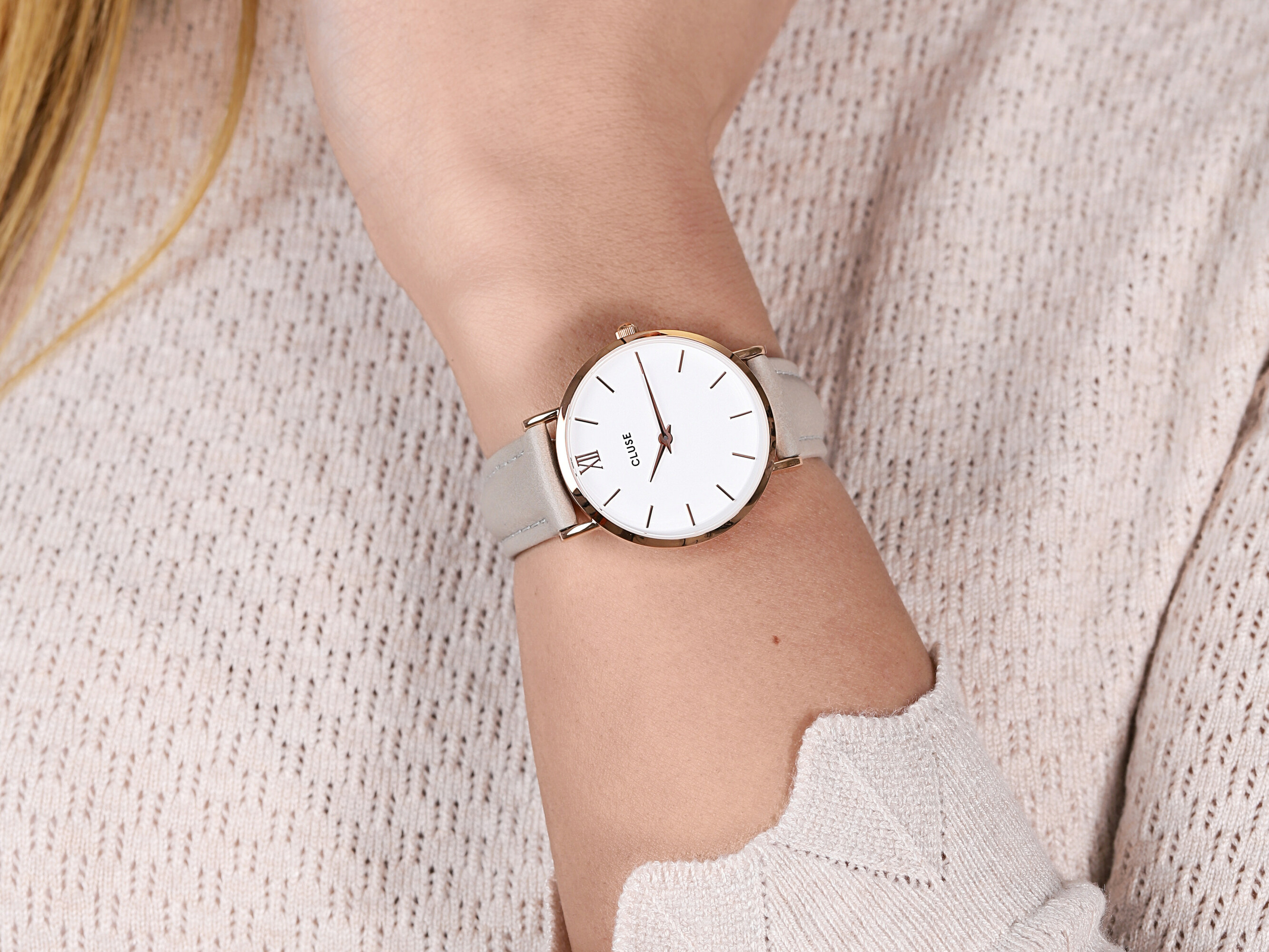 zegarek Cluse CL30002 kwarcowy damski Minuit Rose Gold White/Grey - miniatura 4
