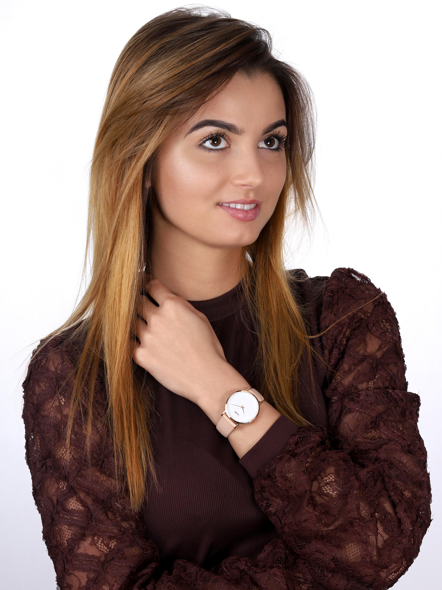 zegarek Cluse CL30059 kwarcowy damski Minuit La Perle Rose Gold White Pearl/Nude