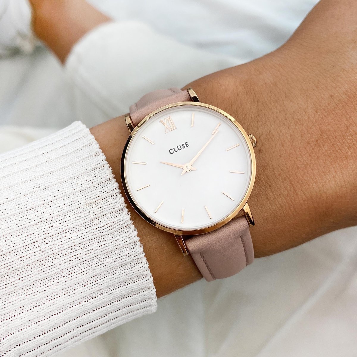 zegarek Cluse CW0101203006 pasek Rose Gold White/Pink Minuit mineralne - miniatura 11