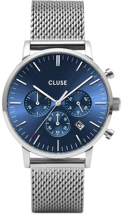 Cluse CW0101502004 Aravis Aravis chrono mesh silver dark blue/silver
