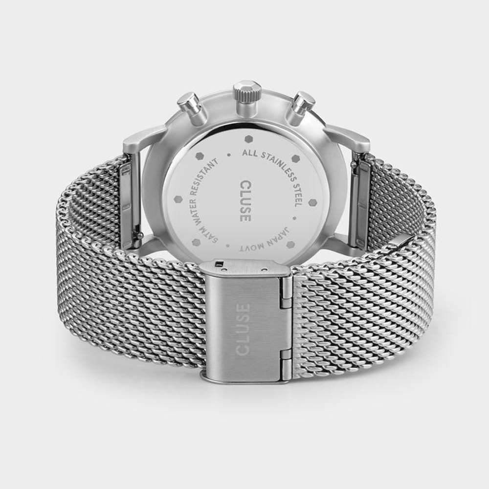 zegarek Cluse CW0101502004 kwarcowy męski Aravis Aravis chrono mesh silver dark blue/silver
