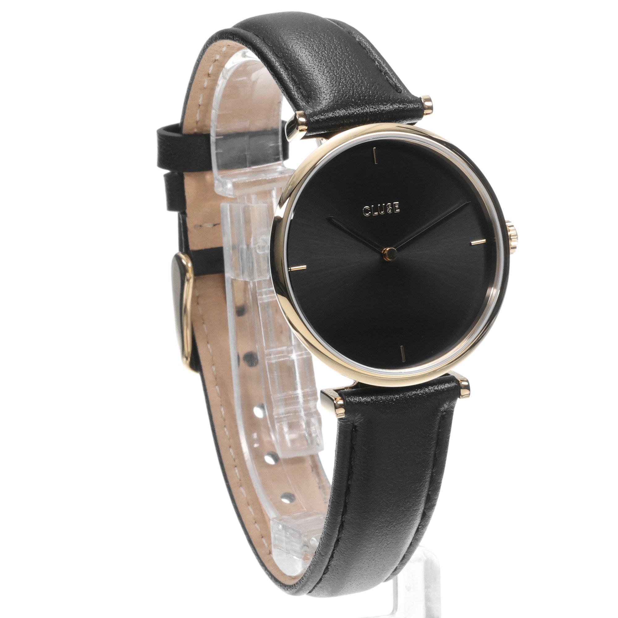 zegarek Cluse CW10404 kwarcowy damski Triomphe Leather Black Gold colour - miniatura 3